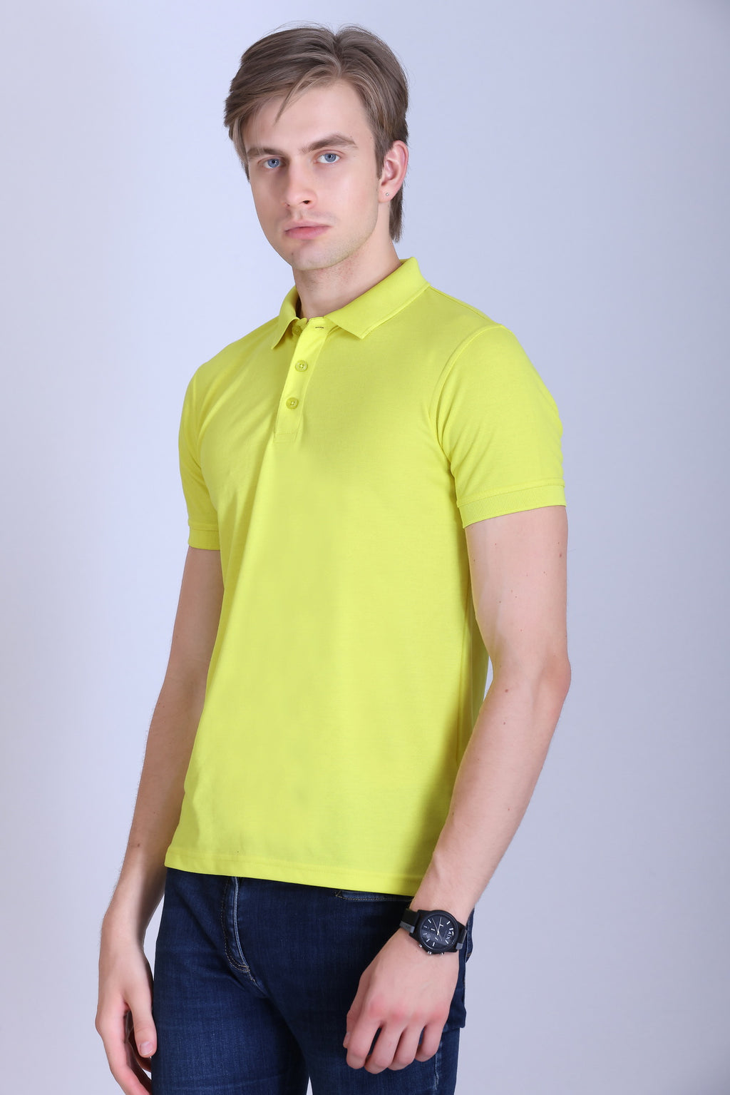 PIKMEE Titlis Polo T-Shirt in Lemon Yellow - image 3