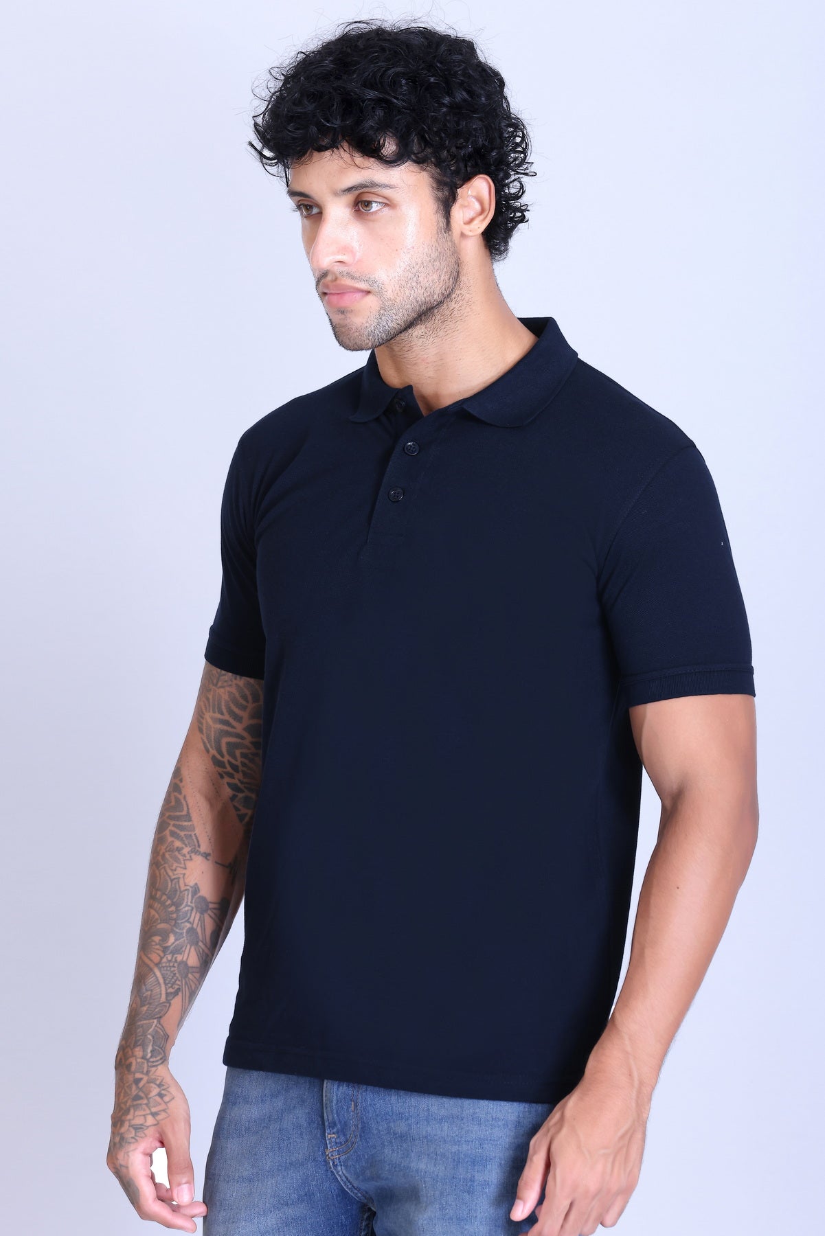 PIKMEE Fastees Polo T-Shirt in Navy Blue - image 3