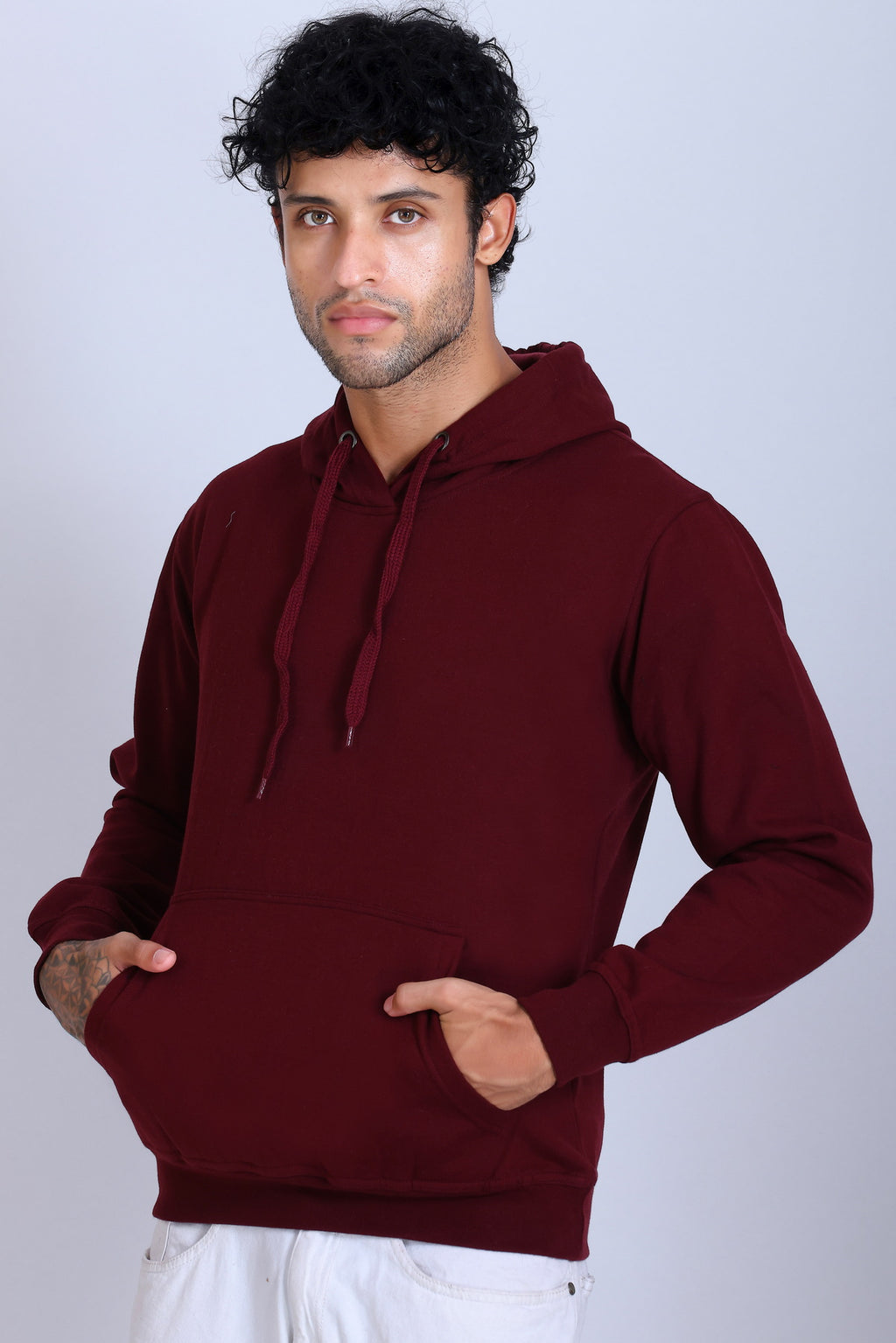 Pikmee Zero Degree Men's Pullover Hooded Sweatshirt - Maroon