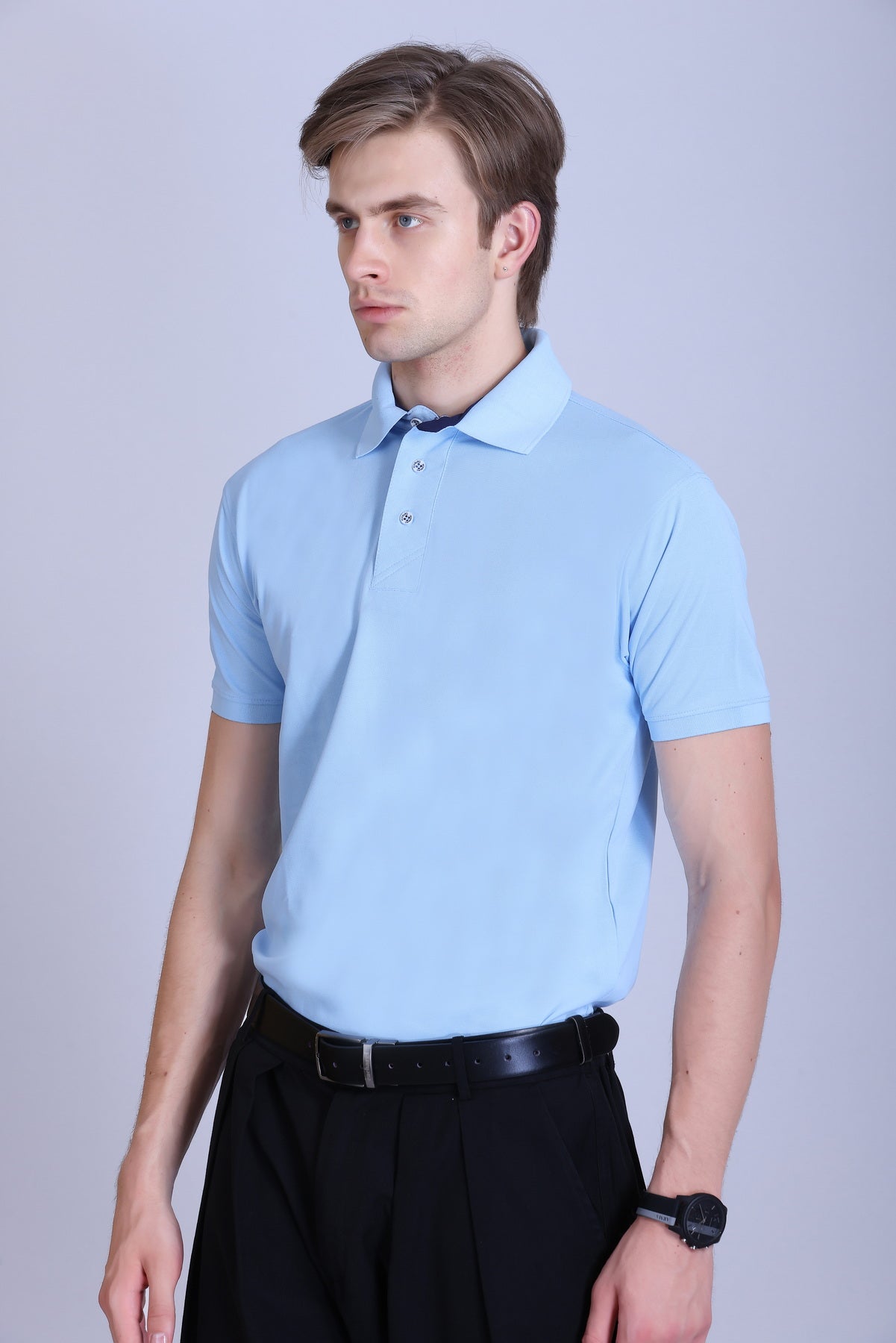 WINBARG Spanish Polo T-Shirt in Ice Blue - image 3