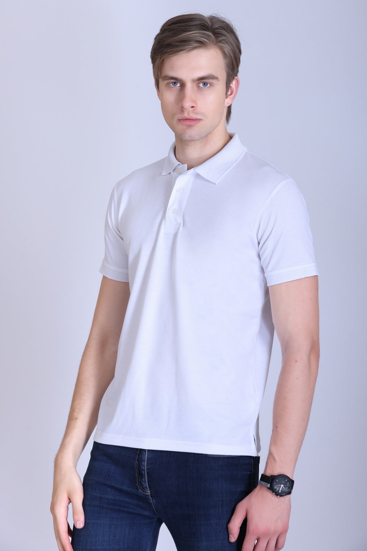 PIKMEE Titlis Polo T-Shirt in White - image 3