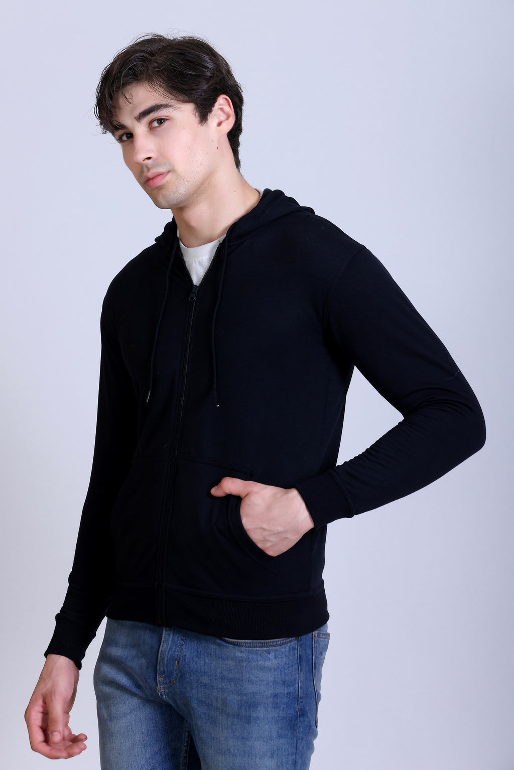 Pikmee Polaris Men's Zipper Hoodie Sweatshirt - Black