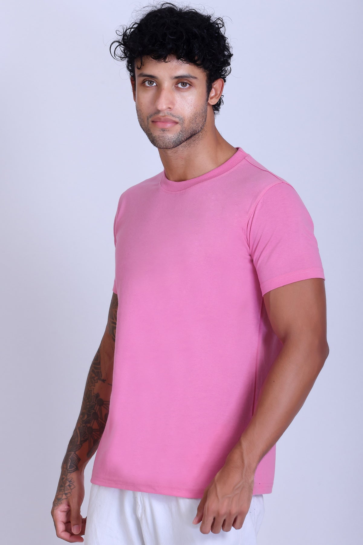 PIKMEE Skinta Bio Wash Crew Neck T-Shirt in Pink - image 3