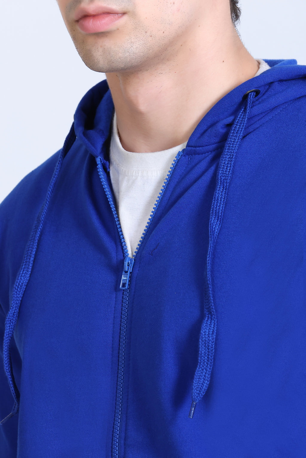 Pikmee Zero Degree Men's Zippered Hooded Sweatshirt - Royal Blue