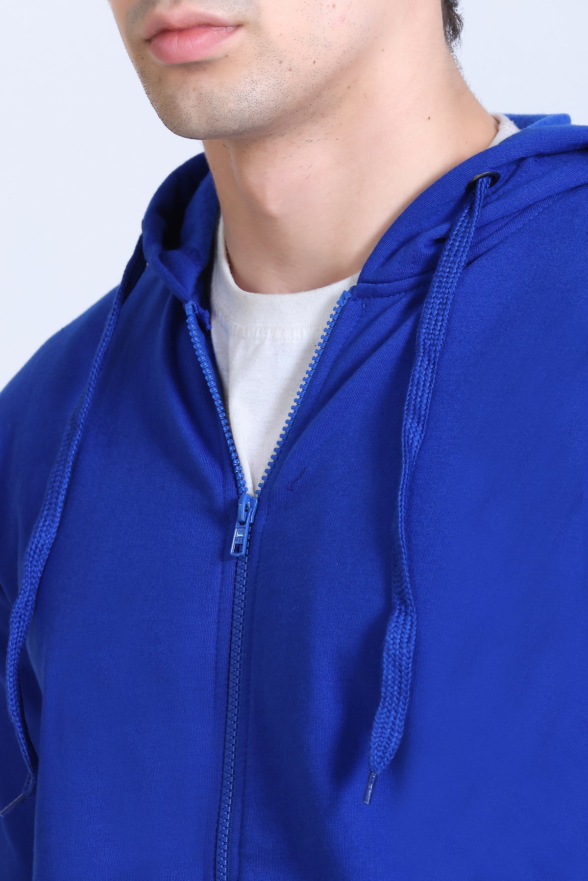 Pikmee Zero Degree Men's Zippered Hooded Sweatshirt - Royal Blue