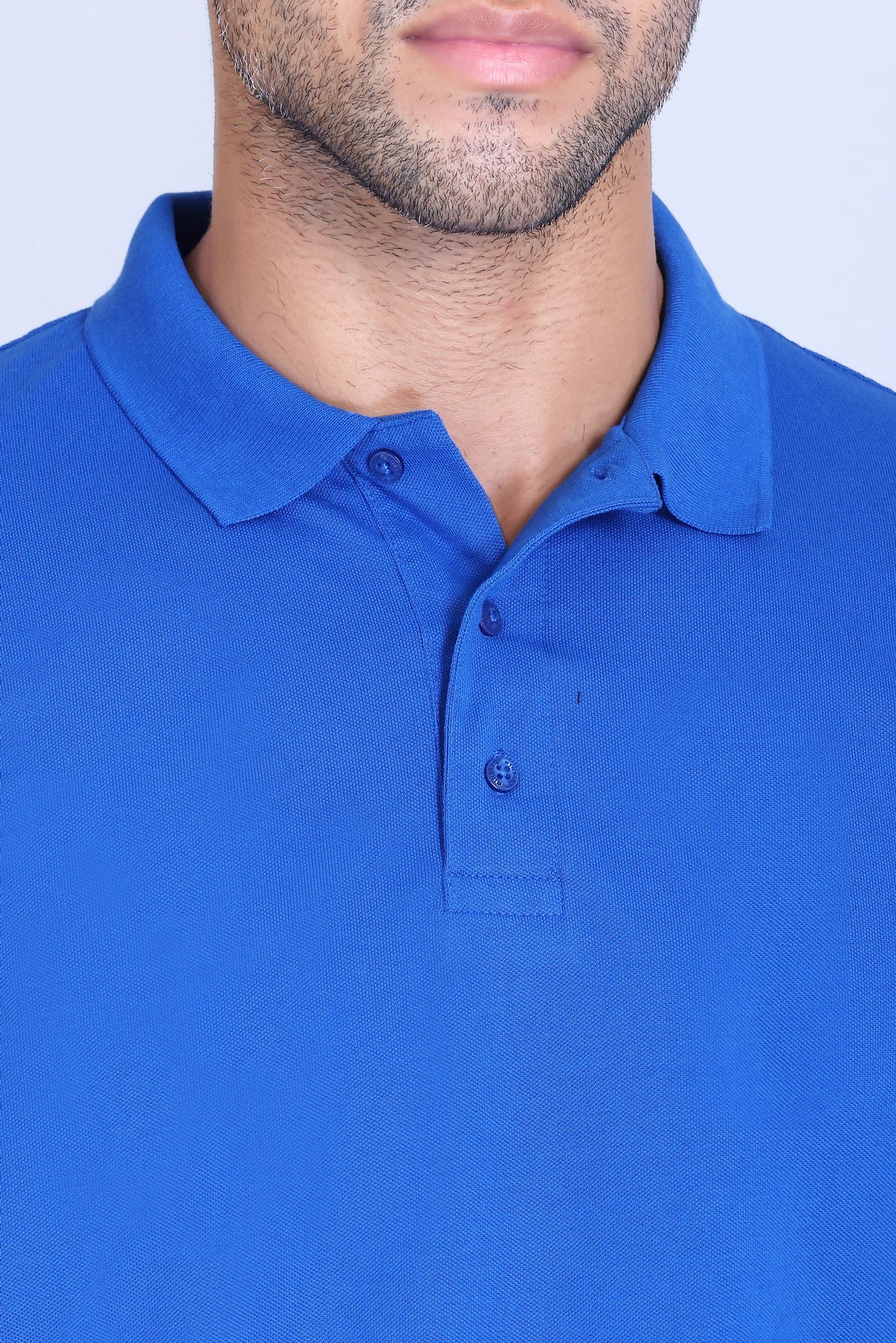 WINBARG Solid Stretch Polo T-Shirt in Cobalt - image 4