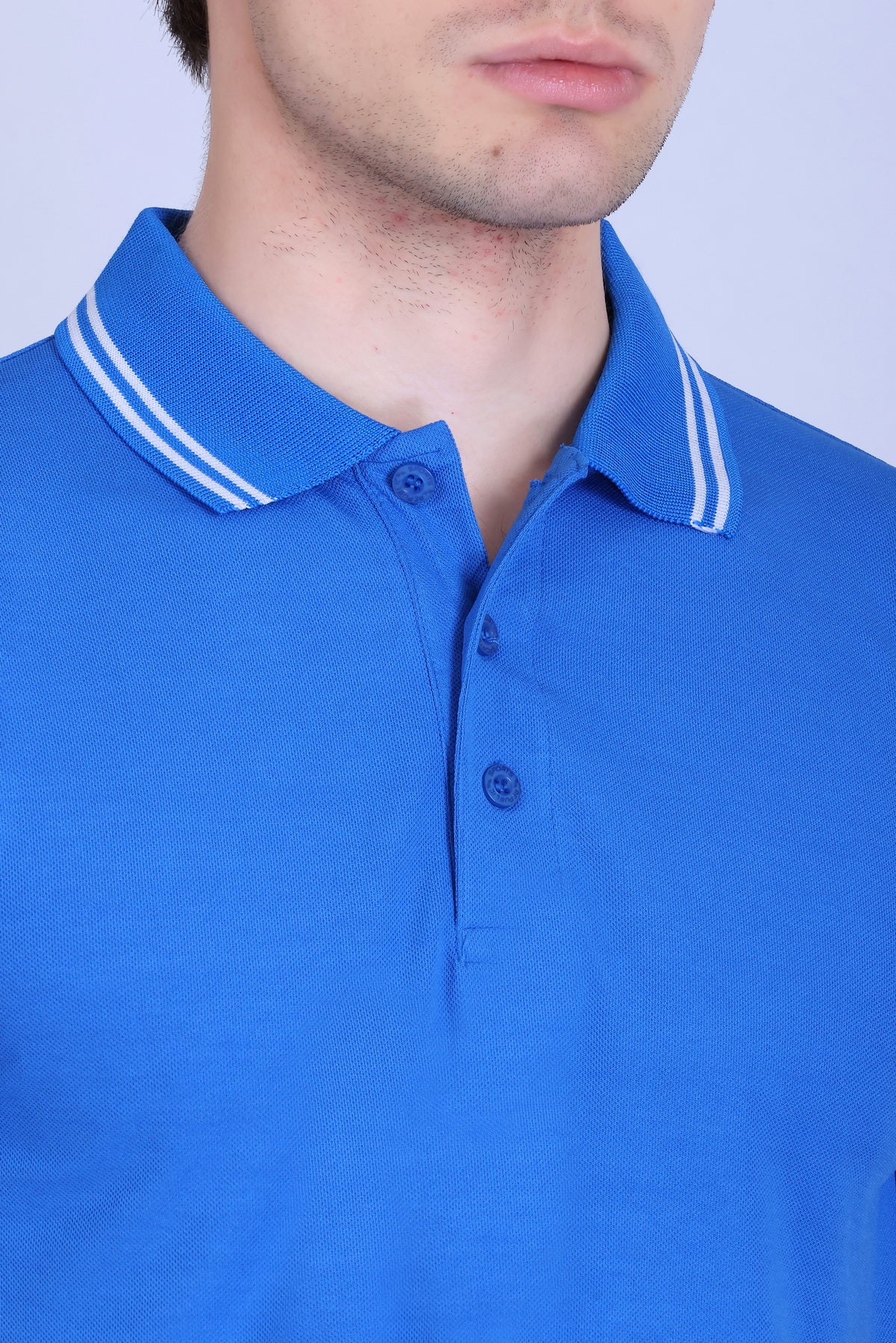 Sports Republic Acti Hy:Dry Dryfit Polo T-Shirt in Turquoise Blue With White Tipping - 3