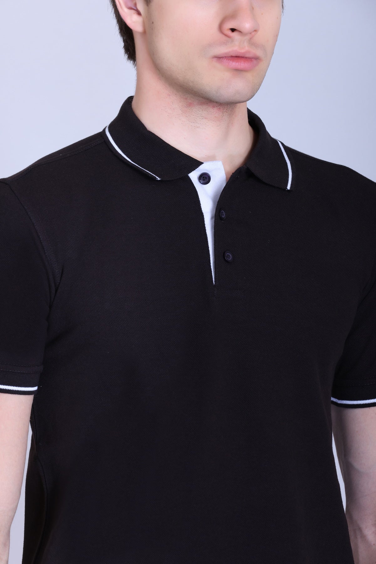 PIKMEE Highline Polo T-Shirt in Brown with White - image 4