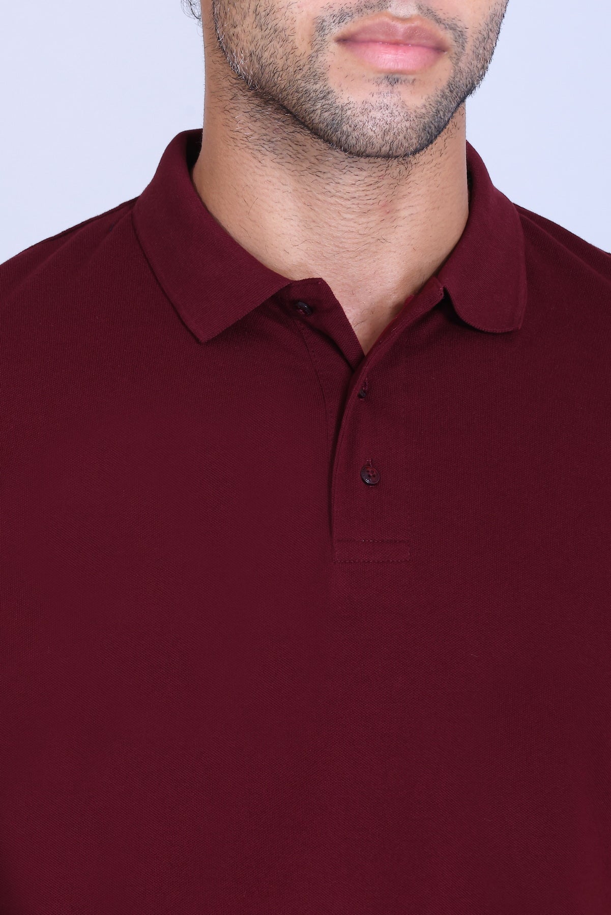 WINBARG Solid Stretch Polo T-Shirt in Wine - image 4
