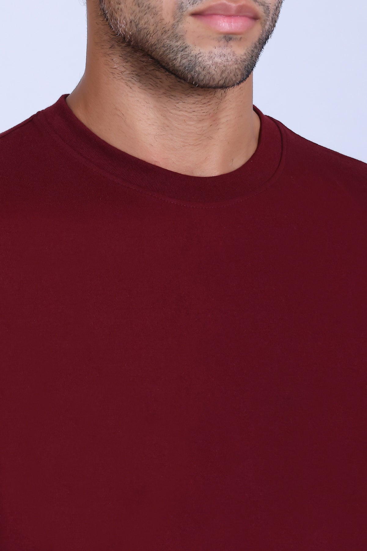 PIKMEE Skinta Bio Wash Crew Neck T-Shirt in Maroon - image 4