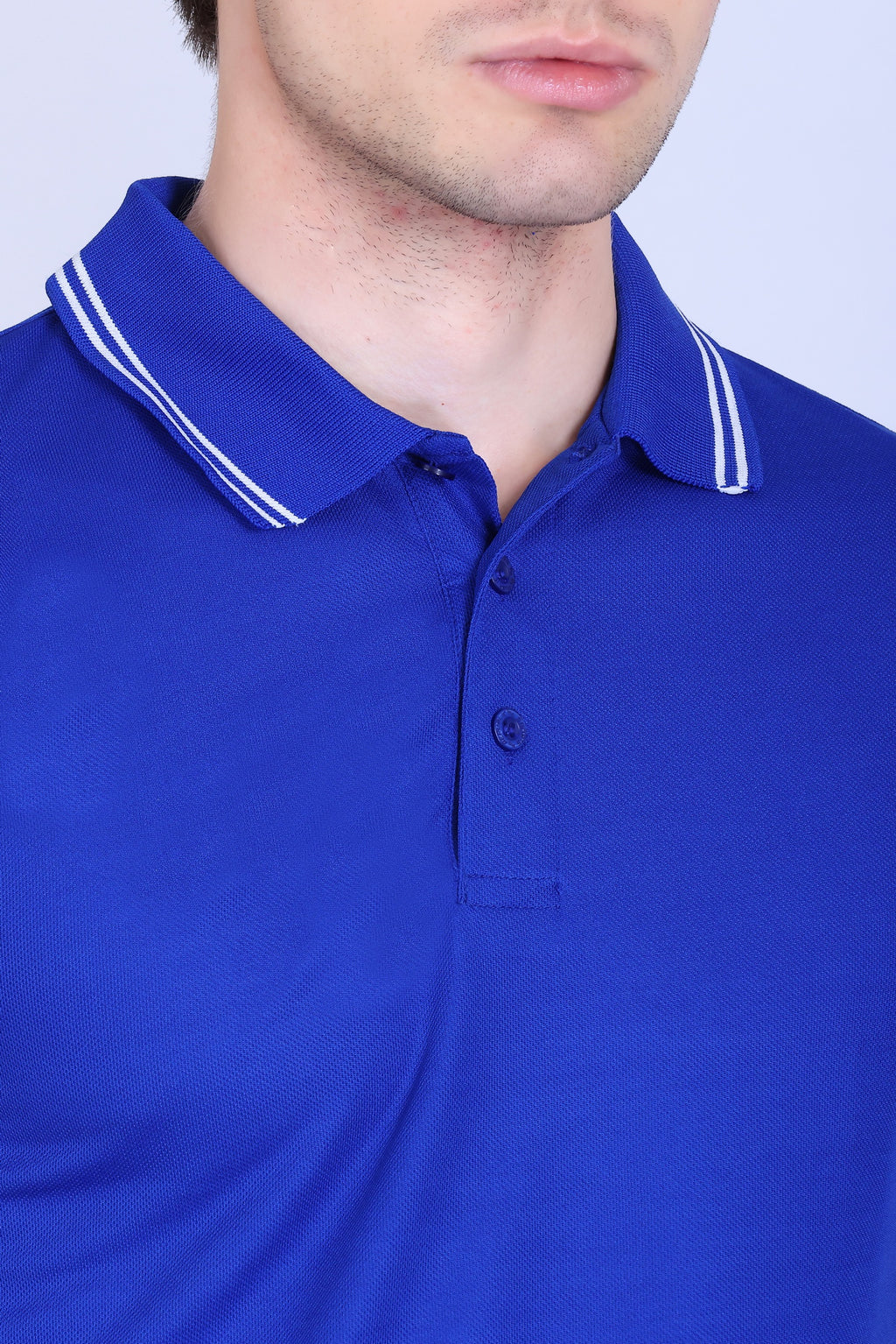 Sports Republic Acti Hy:Dry Dryfit Polo T-Shirt in Royal Blue With White Tipping - 3