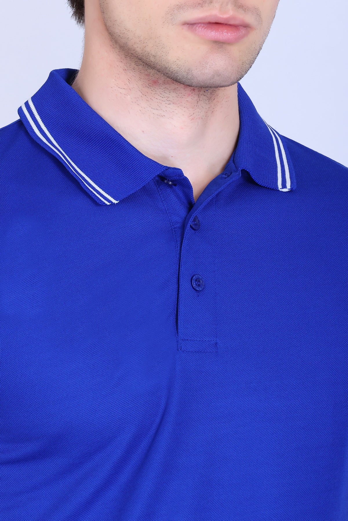Sports Republic Acti Hy:Dry Dryfit Polo T-Shirt in Royal Blue With White Tipping - 3