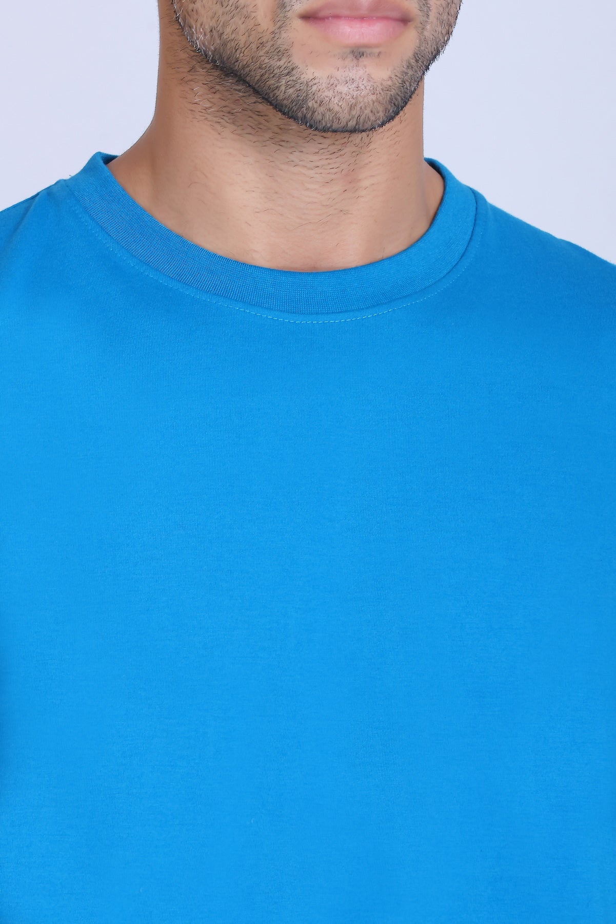 PIKMEE Skinta Bio Wash Crew Neck T-Shirt in Aqua Blue - image 4