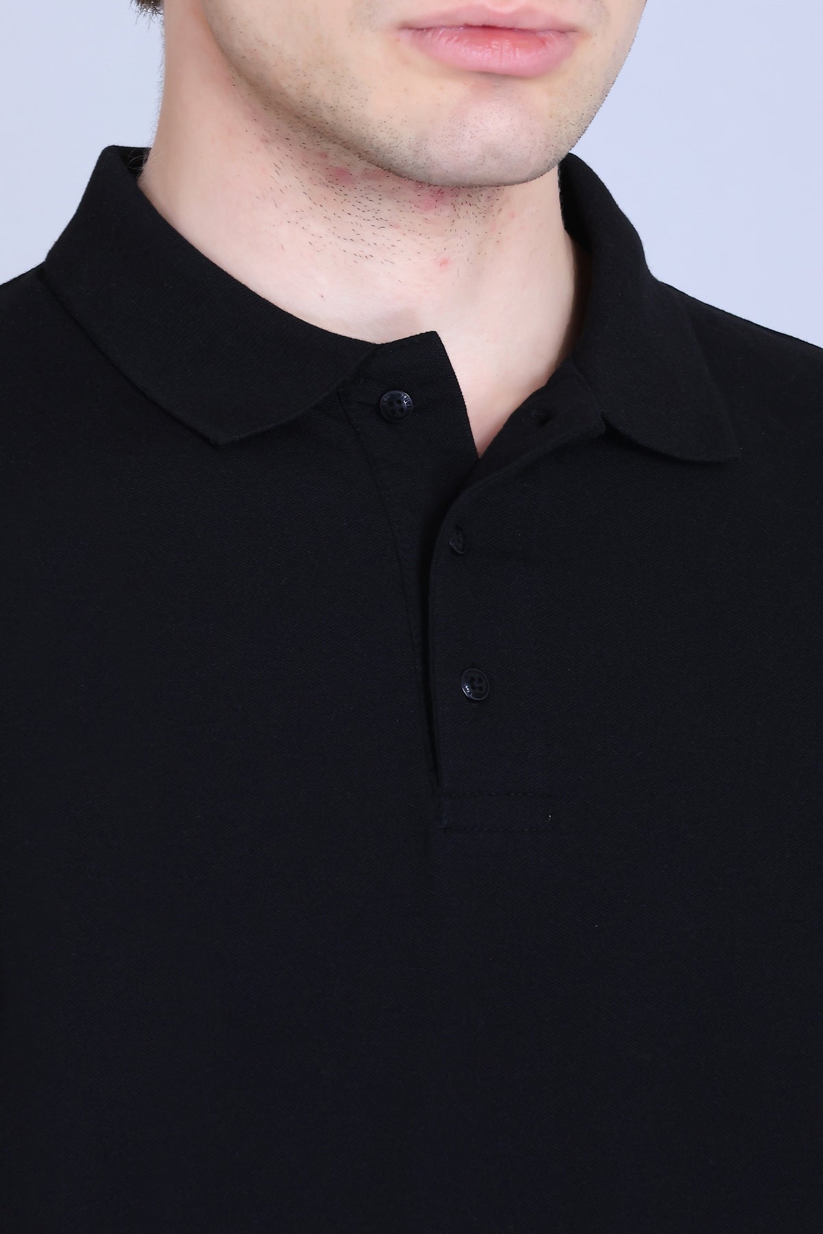 WINBARG Solid Stretch Polo T-Shirt in Black - image 4