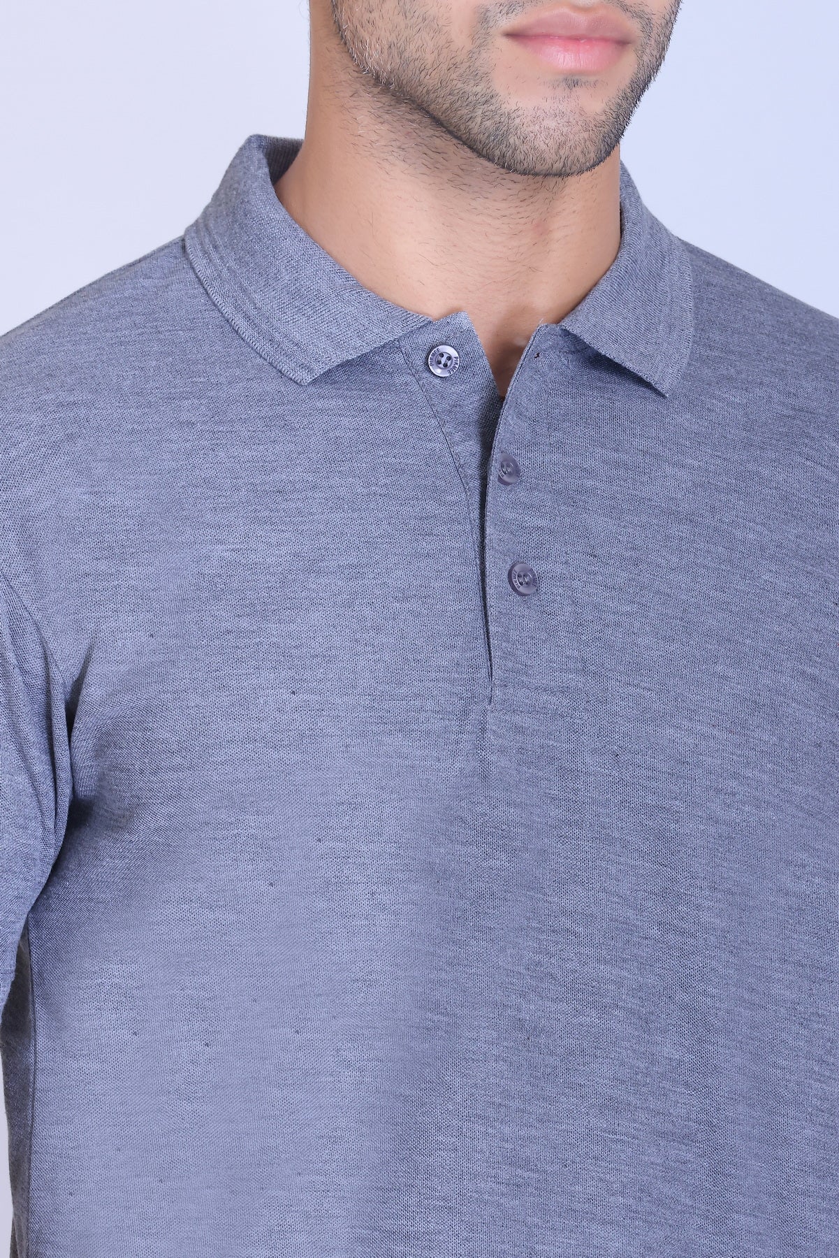 PIKMEE Promo-Tees Polo T-Shirt in Grey Melange - image 4