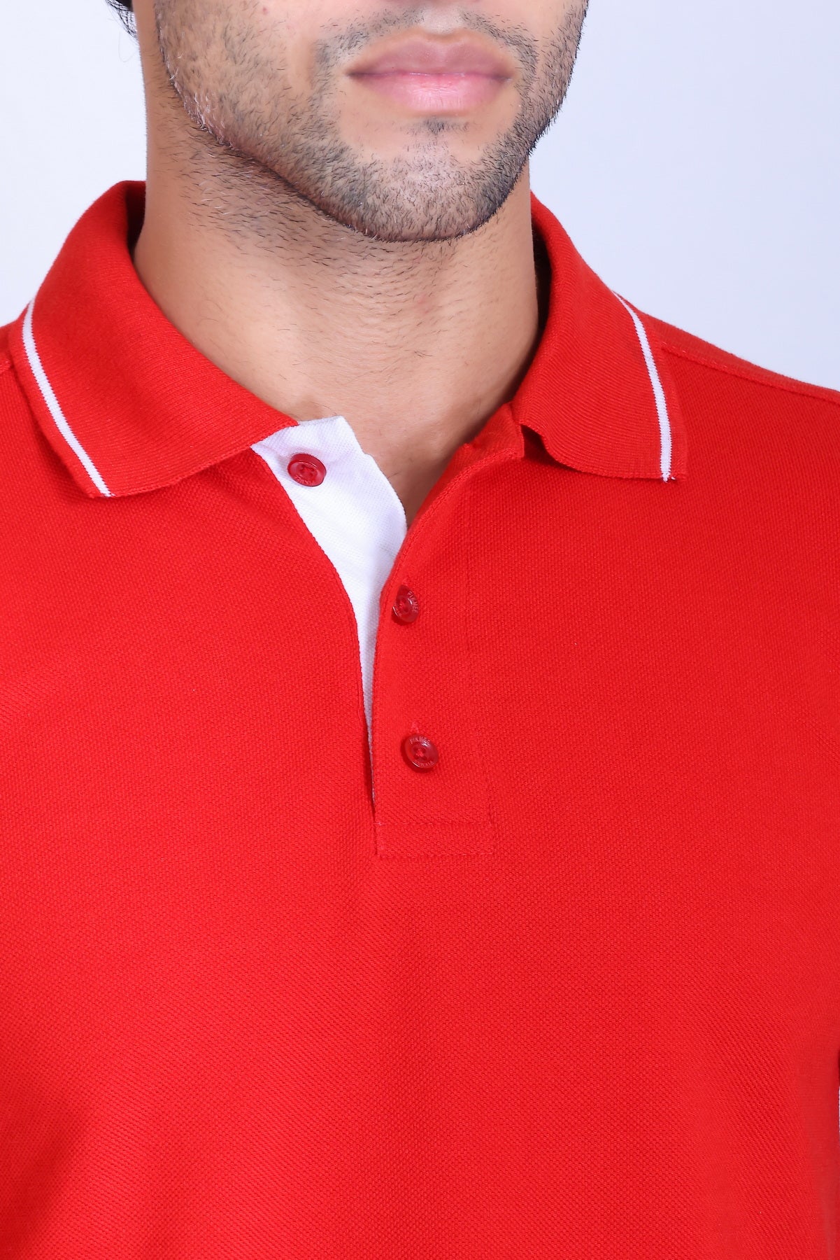 PIKMEE Highline Polo T-Shirt in Red with White - image 4