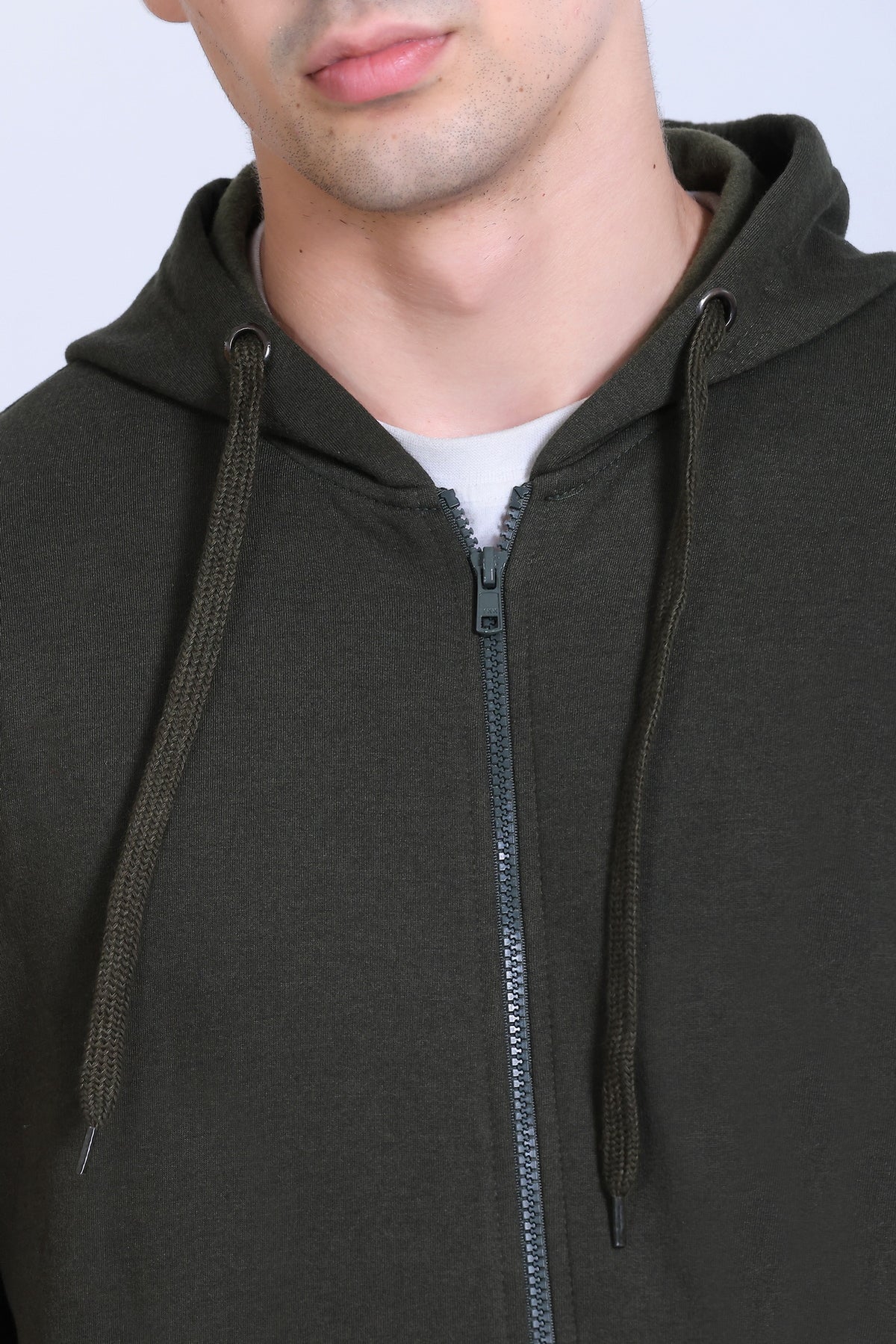 Pikmee Zero Degree Men's Zippered Hooded Sweatshirt - Olive