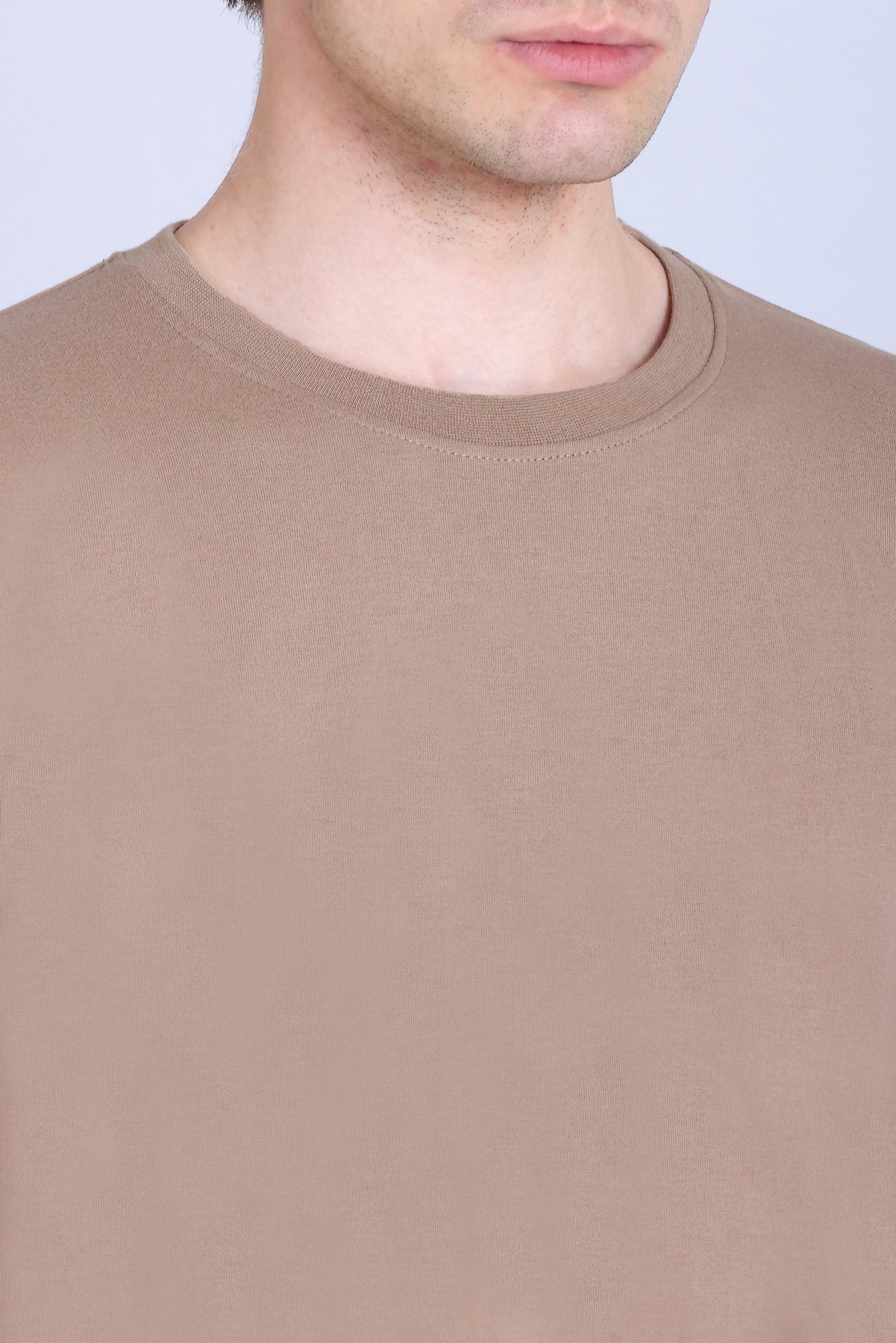 PIKMEE Skinta Bio Wash Crew Neck T-Shirt in Beige - image 4