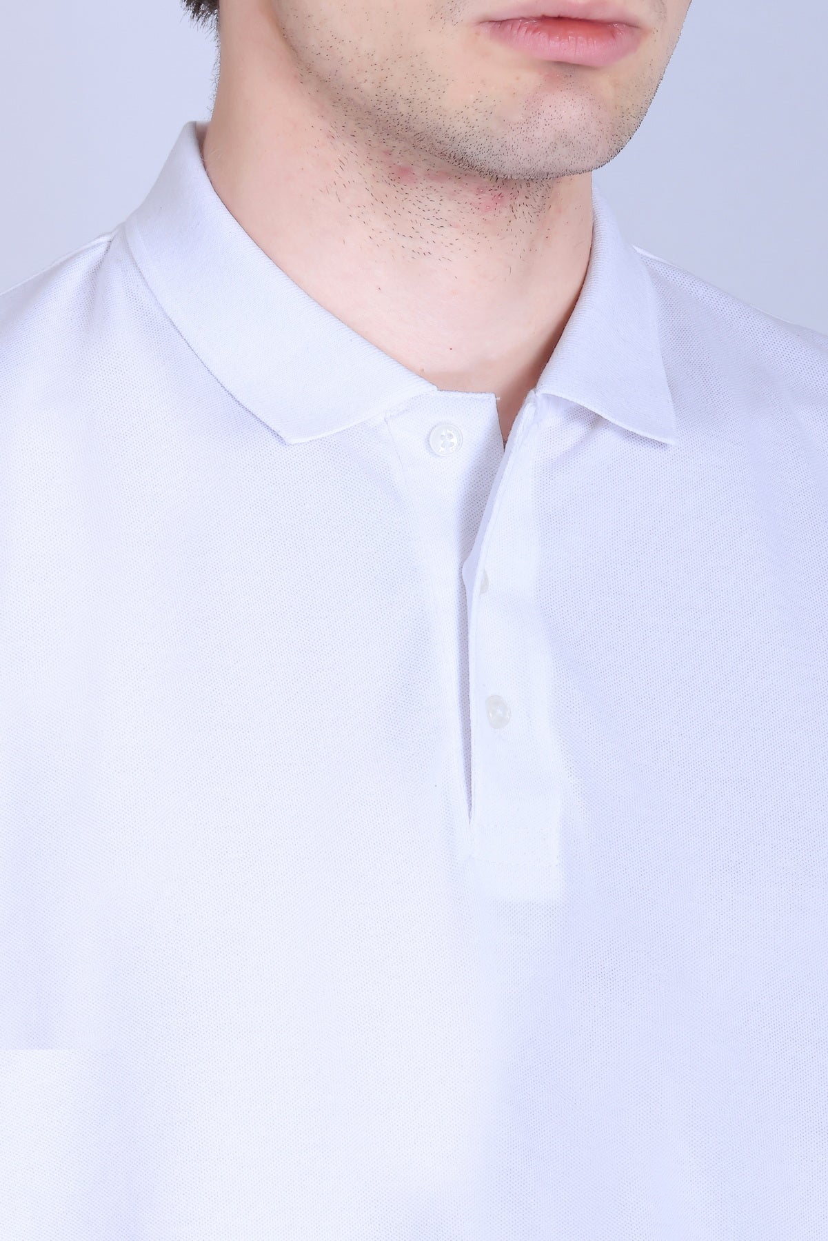 WINBARG Solid Stretch Polo T-Shirt in White - image 4
