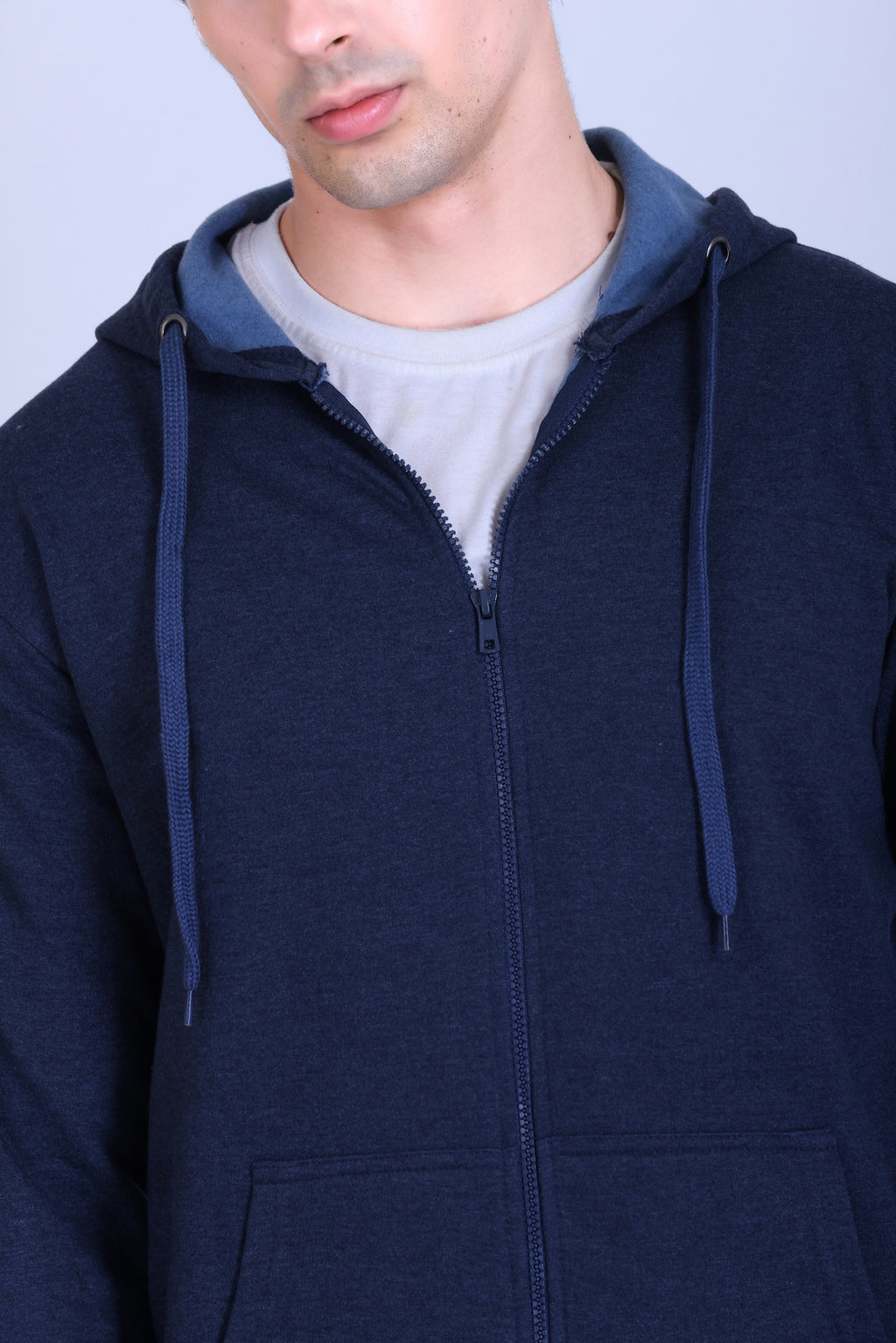 Pikmee Zero Degree Men's Zippered Hooded Sweatshirt - Navy