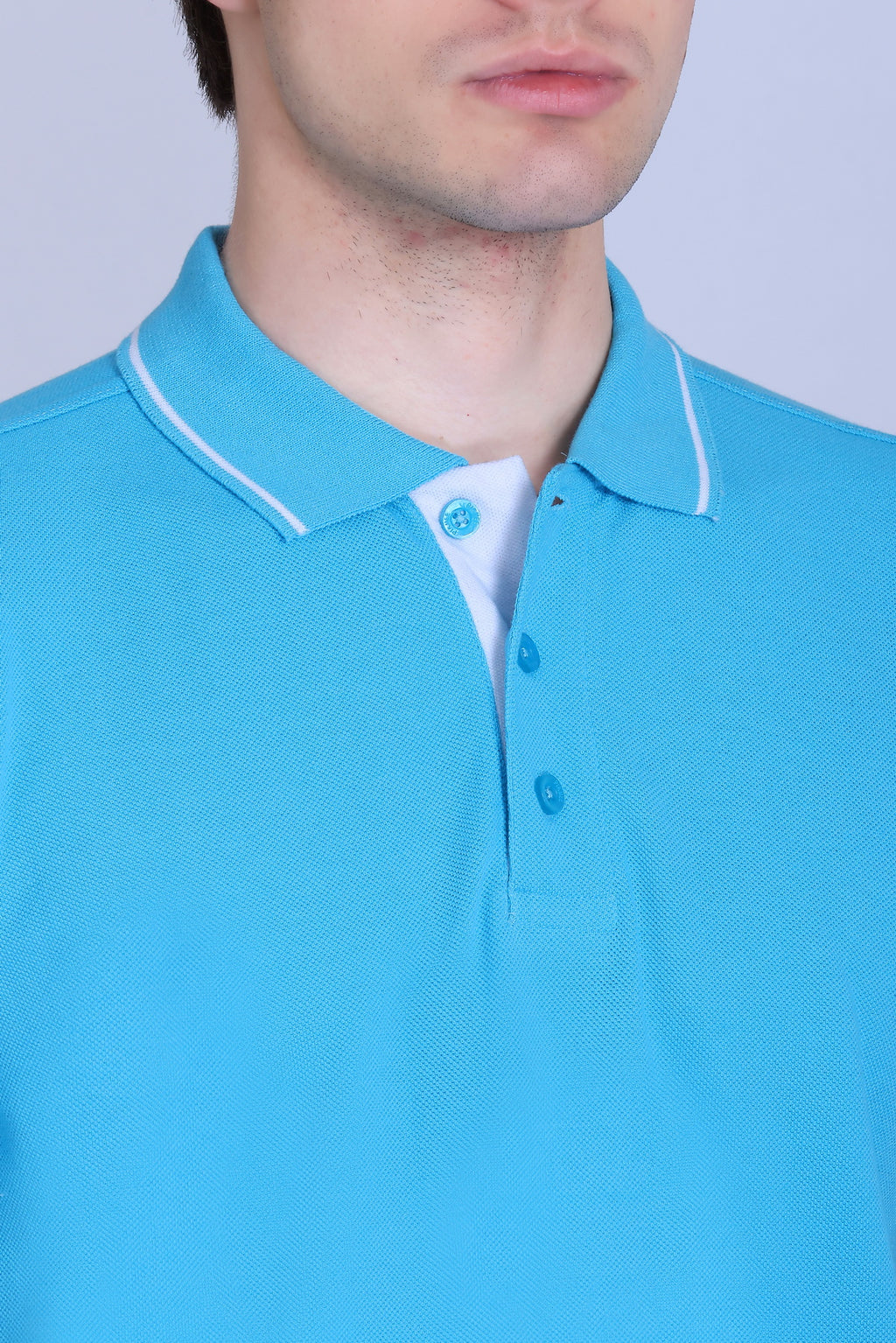 PIKMEE Highline Polo T-Shirt in Electric Blue with White - image 4