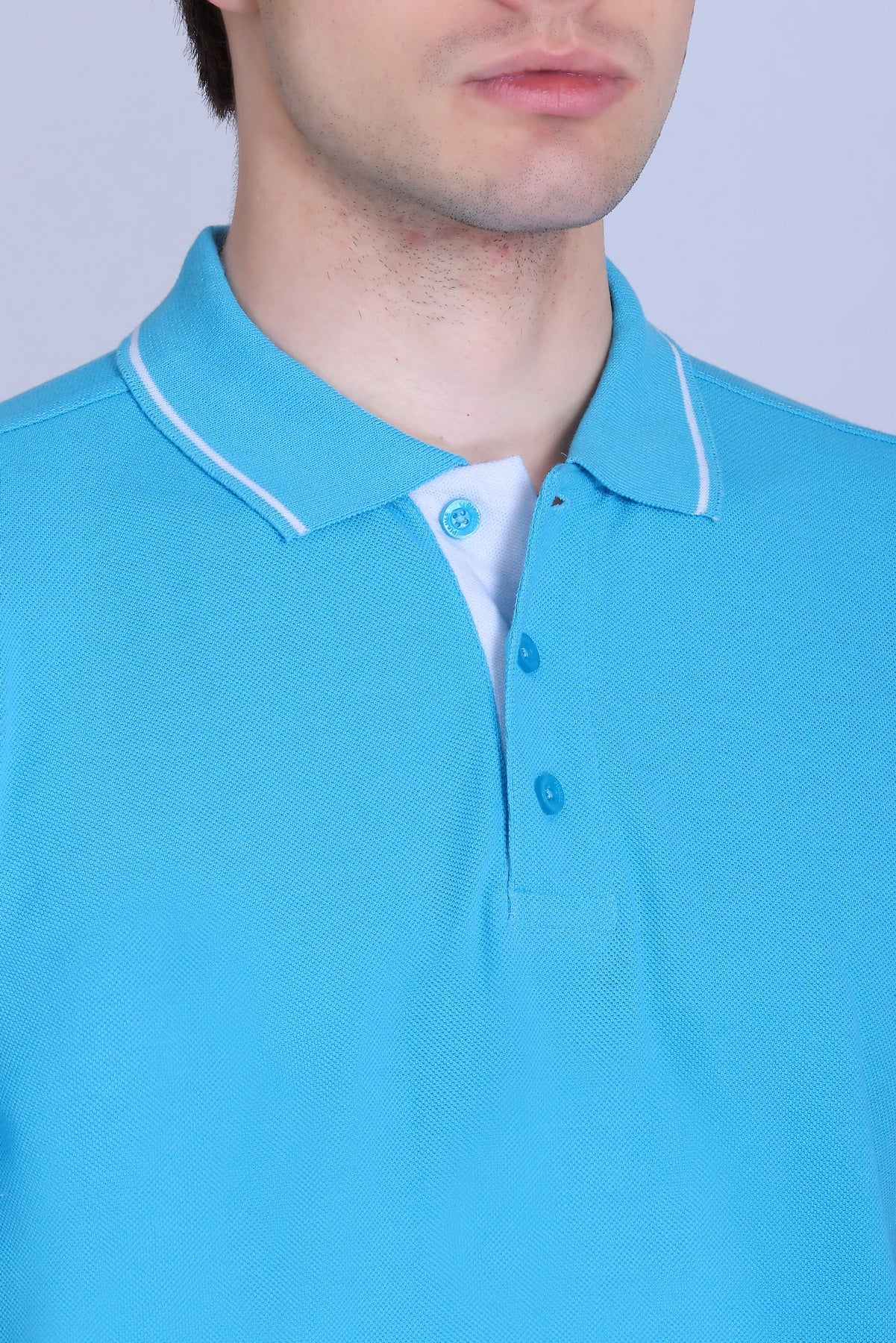 PIKMEE Highline Polo T-Shirt in Electric Blue with White - image 4
