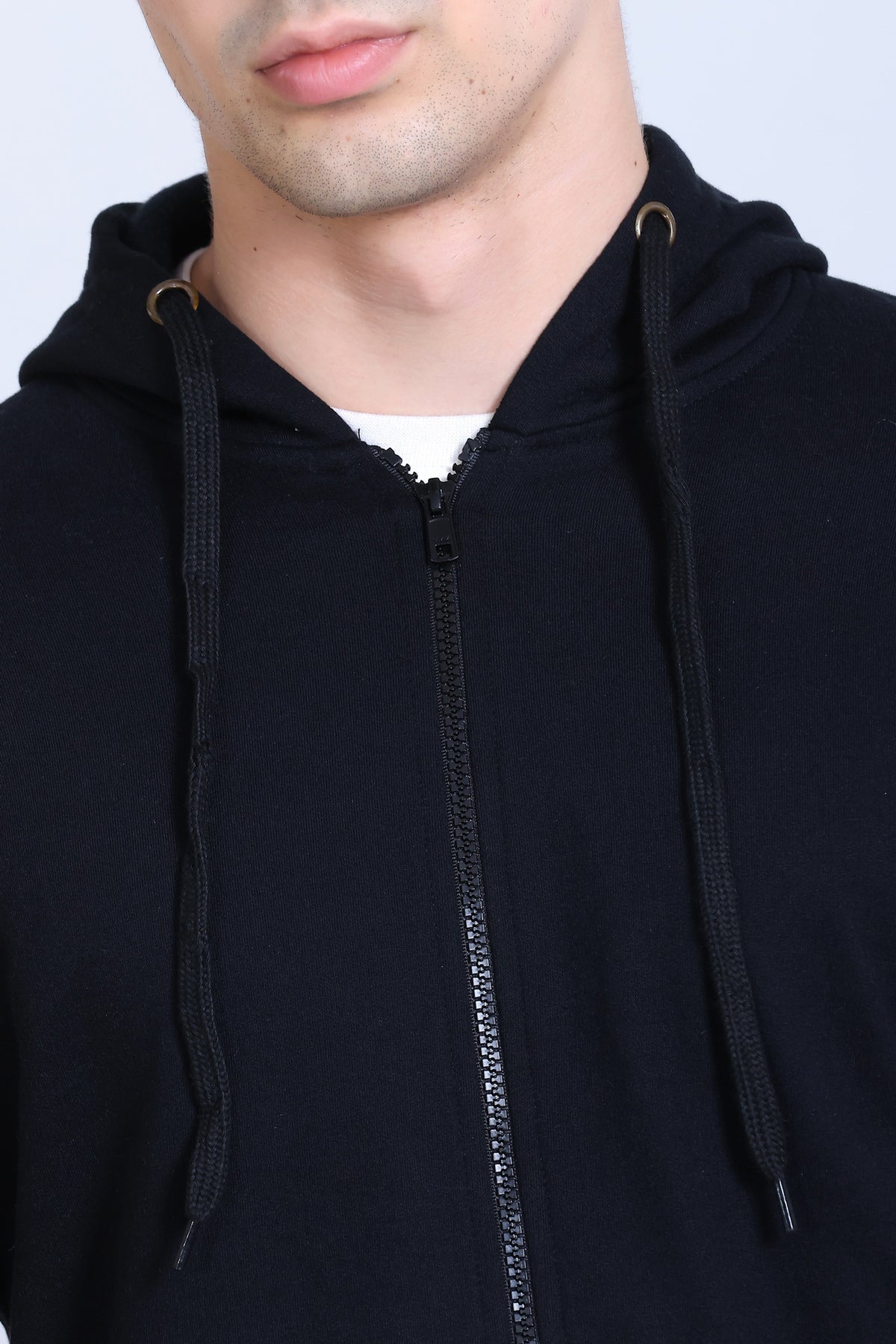 Pikmee Zero Degree Men's Zippered Hooded Sweatshirt - Black