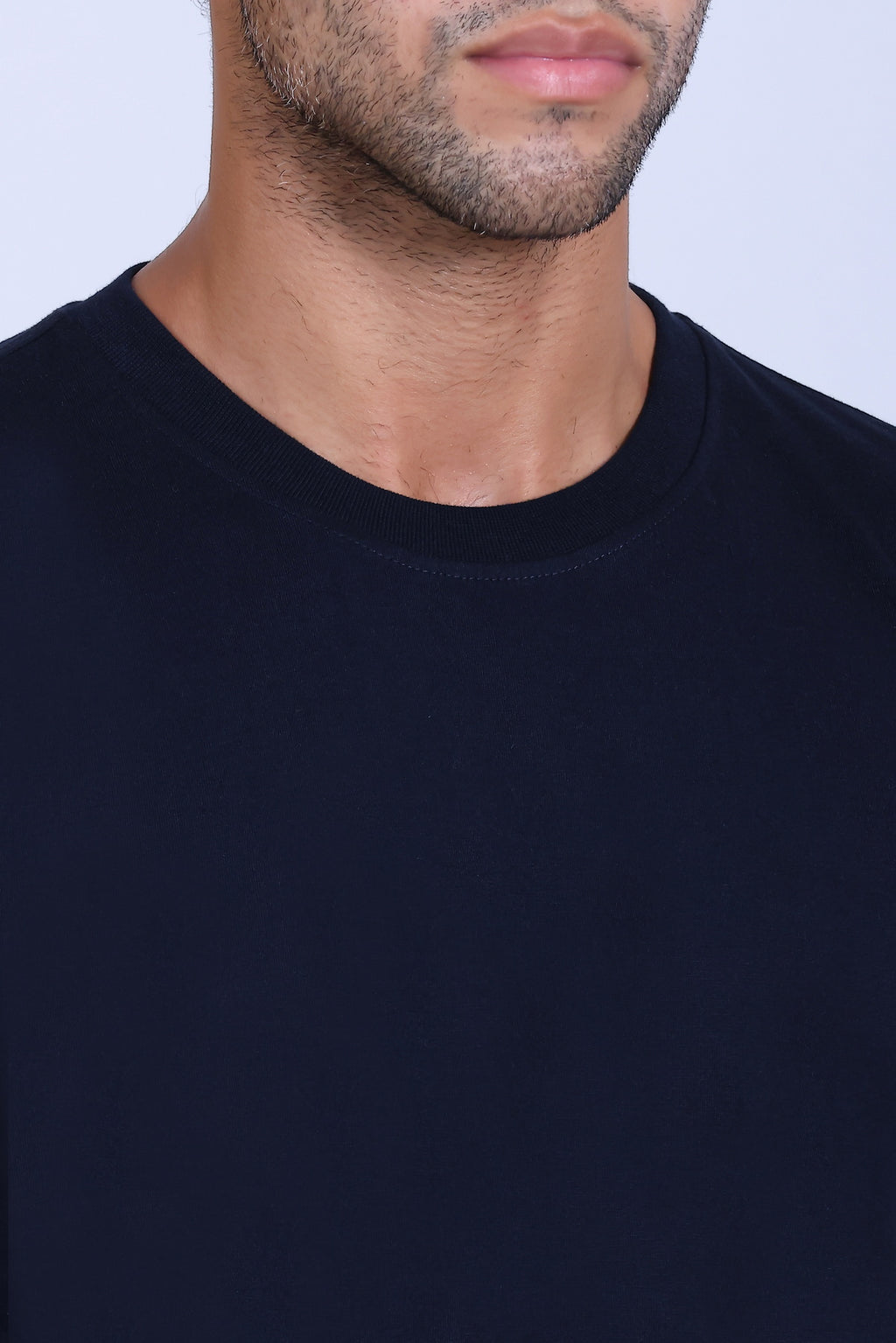PIKMEE Skinta Bio Wash Crew Neck T-Shirt in Navy Blue - image 4