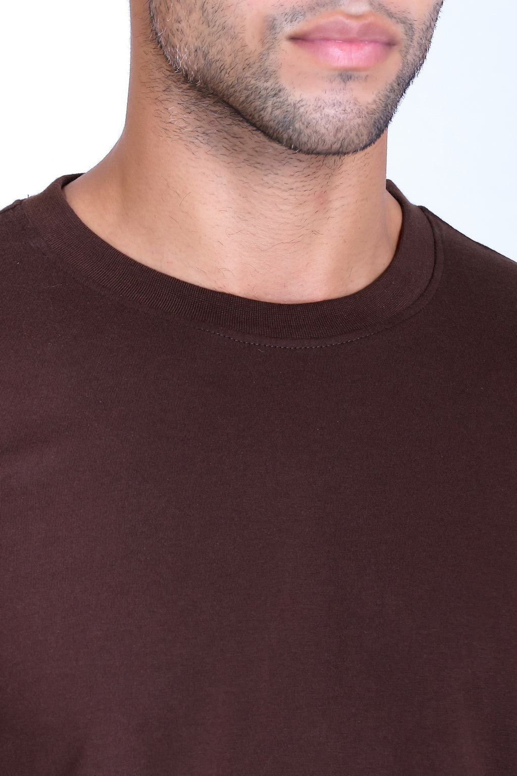 PIKMEE Skinta Bio Wash Crew Neck T-Shirt in Chocolate Brown - image 4