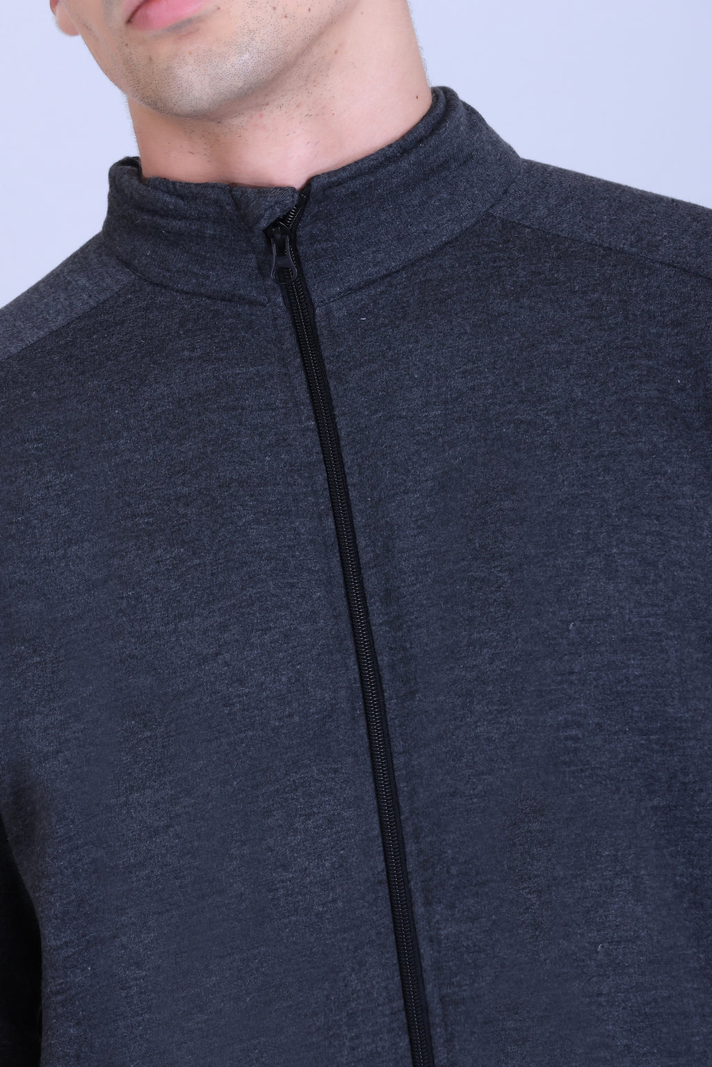 Pikmee North Pole Men's Poly Viscose Fleece Winter Jacket - Charcoal Grey