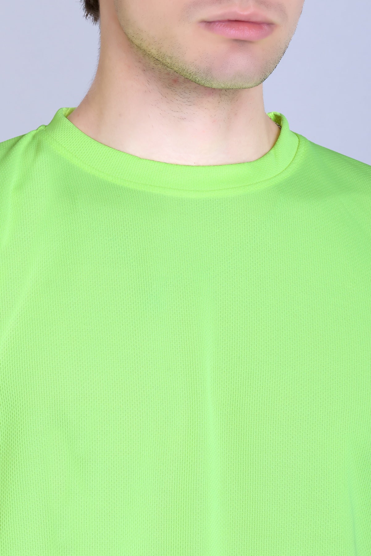Sports Republic Acti-Runn Dryfit Crew Neck T-Shirt in Fluorescent Green - 3
