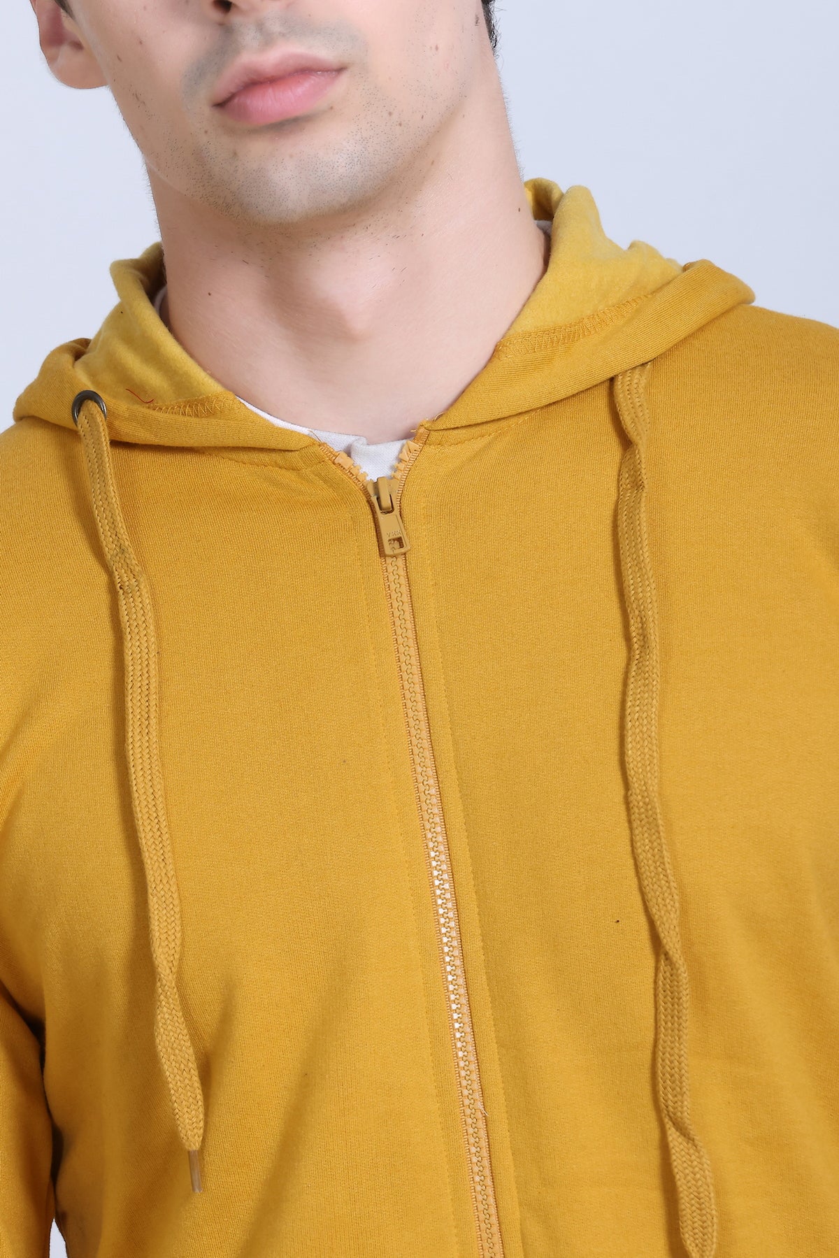 Pikmee Zero Degree Men's Zippered Hooded Sweatshirt - Mustard