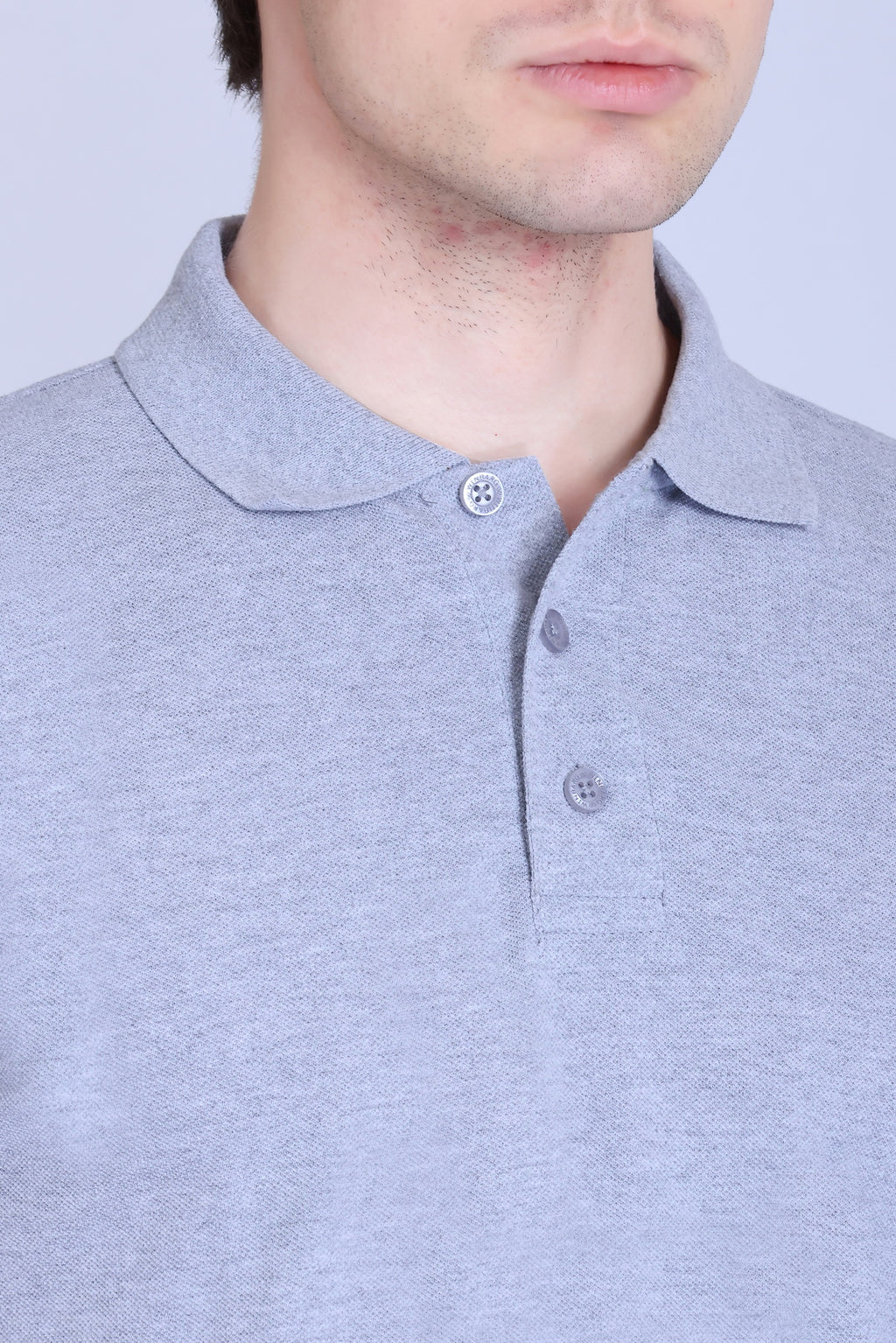 WINBARG Eco-Tees Polo T-Shirt in Grey Melange - image 4