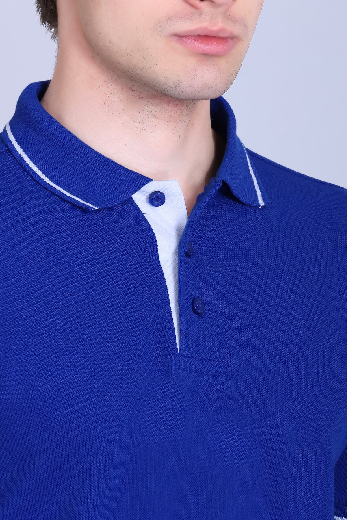 PIKMEE Highline Polo T-Shirt in Royal Blue with White - image 4