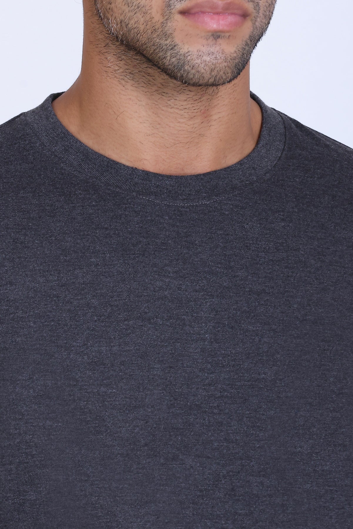 PIKMEE Skinta Bio Wash Crew Neck T-Shirt in Anthra Melange - image 4