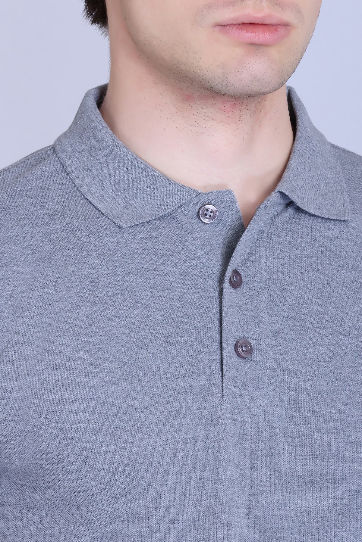 PIKMEE Fastees Polo T-Shirt in Grey Melange - image 4