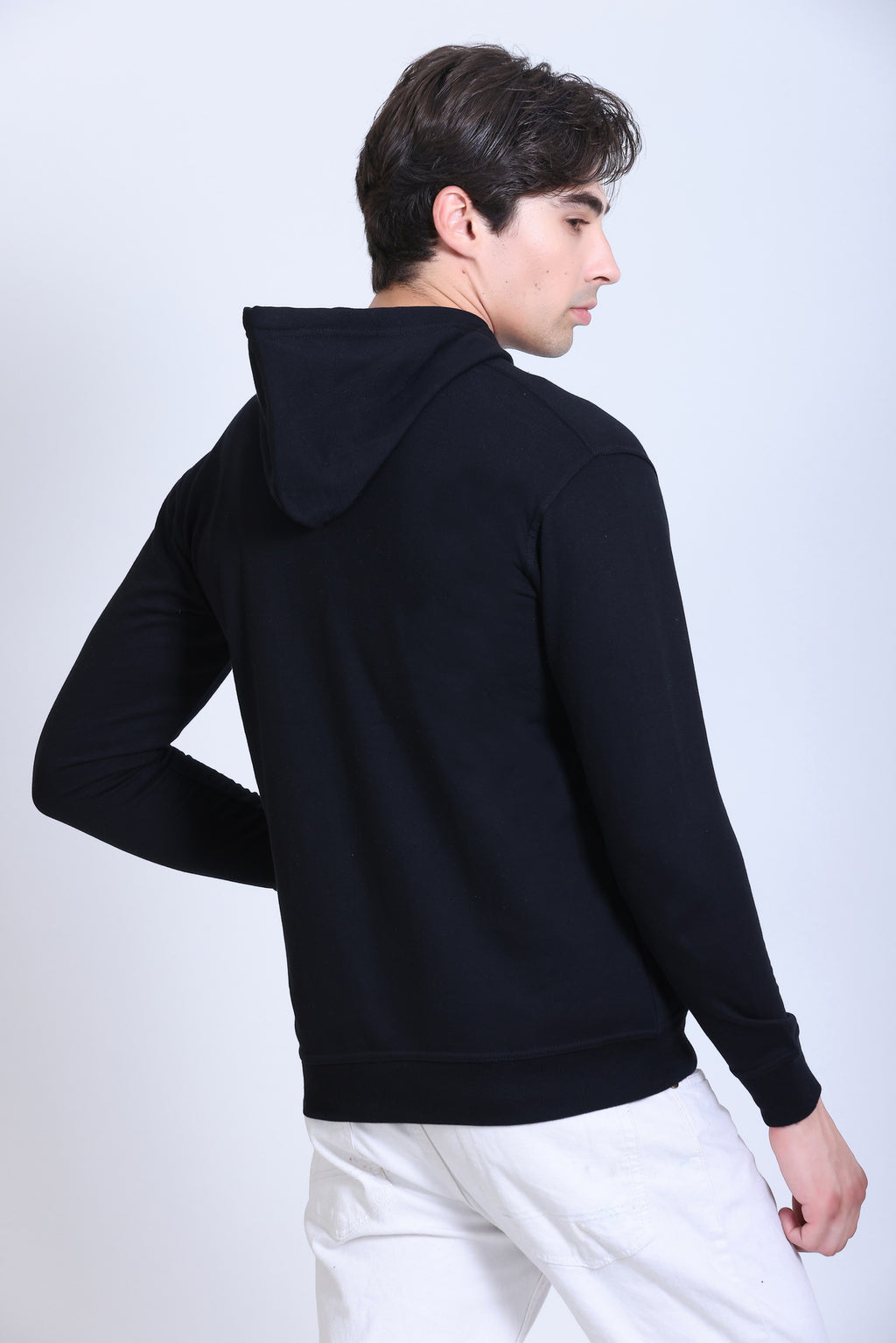 Pikmee Zero Degree Men's Zippered Hooded Sweatshirt - Black