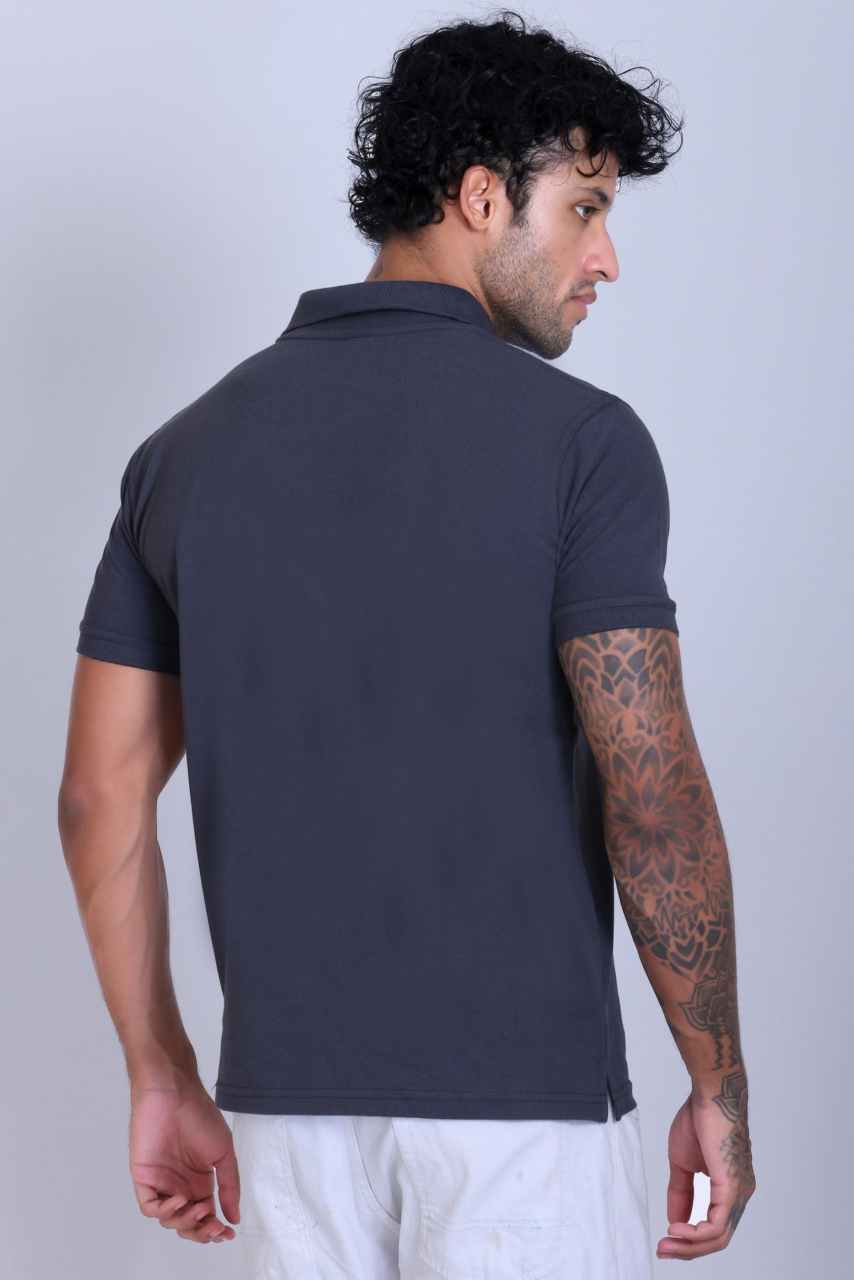 PIKMEE Fastees Polo T-Shirt in Solid Grey - image 5