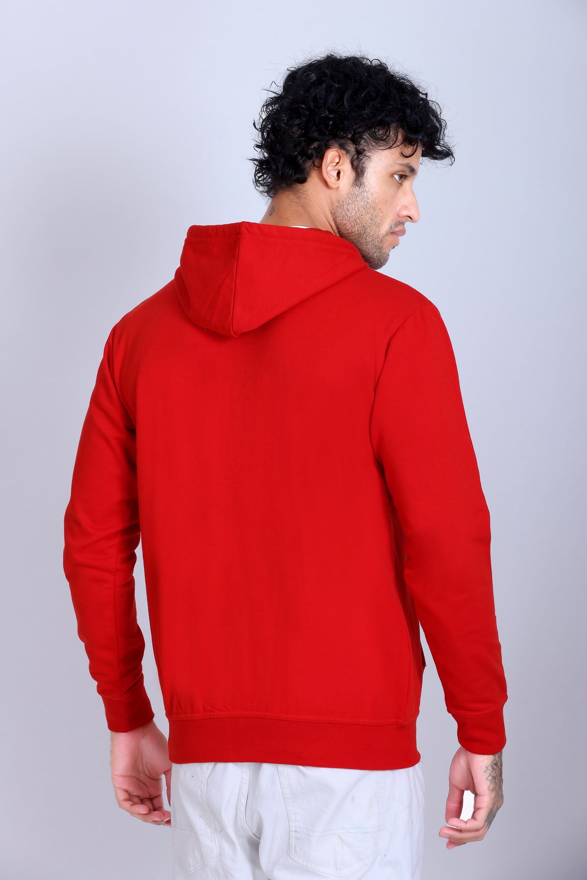 Pikmee Zero Degree Men's Zippered Hooded Sweatshirt - Red