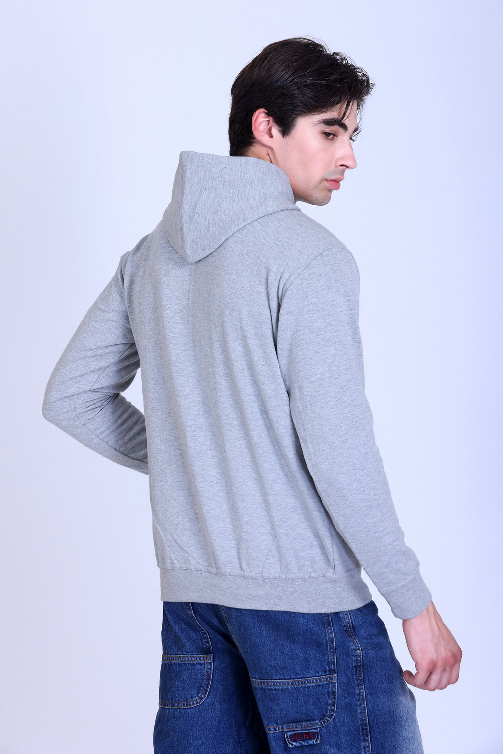 Pikmee Zero Degree Men's Pullover Hooded Sweatshirt - Grey Melange