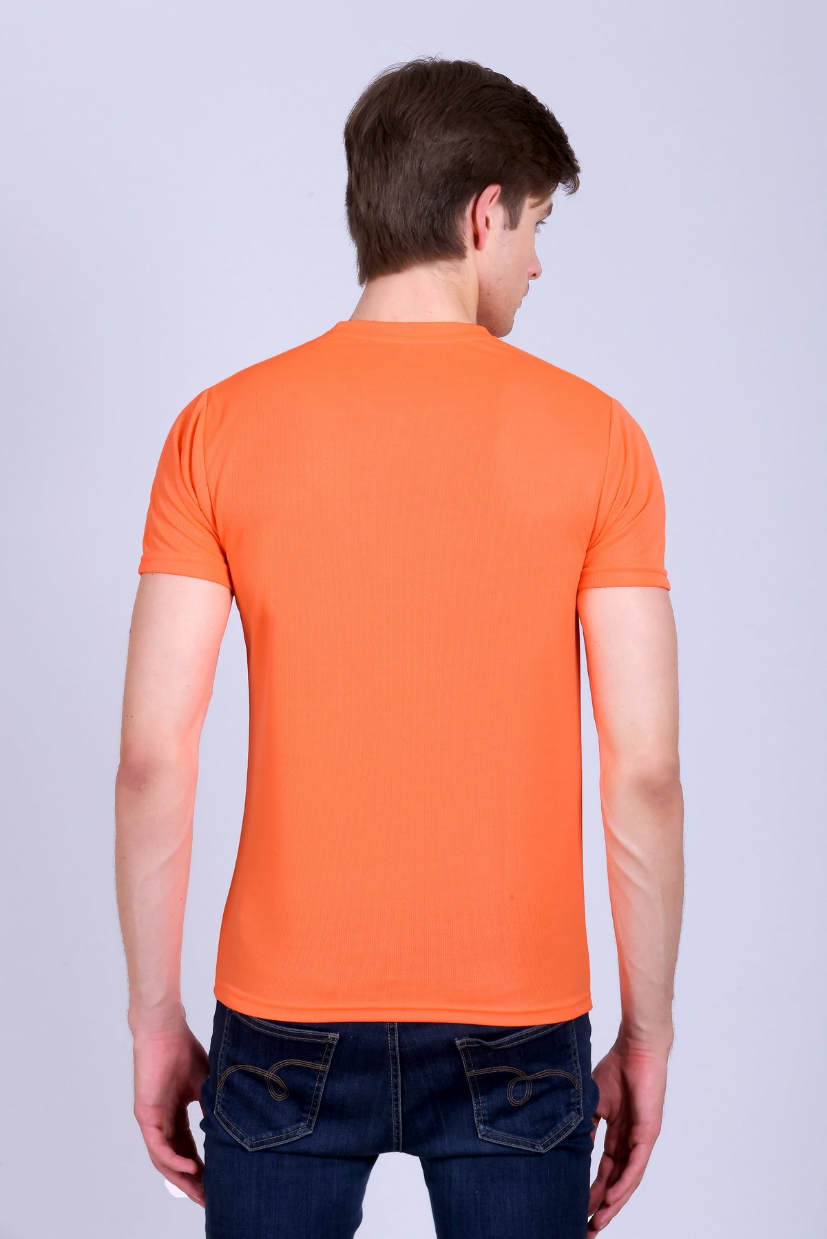 Sports Republic Acti-Runn Dryfit Crew Neck T-Shirt in Fluorescent Orange - 4
