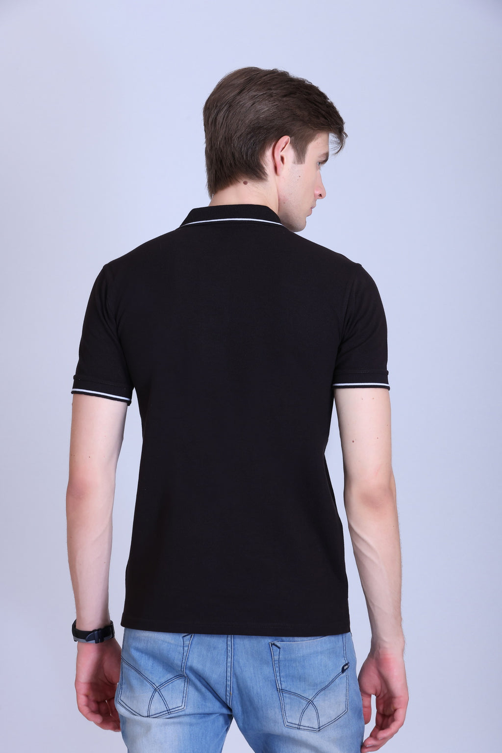 PIKMEE Highline Polo T-Shirt in Brown with White - image 5