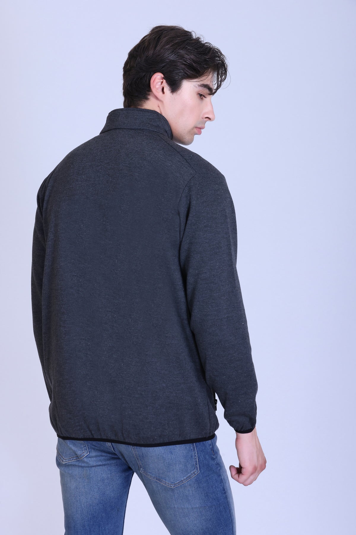 Pikmee North Pole Men's Poly Viscose Fleece Winter Jacket - Charcoal Grey