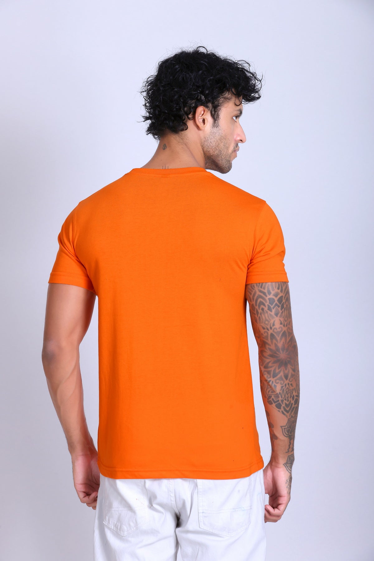 PIKMEE Skinta Bio Wash Crew Neck T-Shirt in Orange - image 5