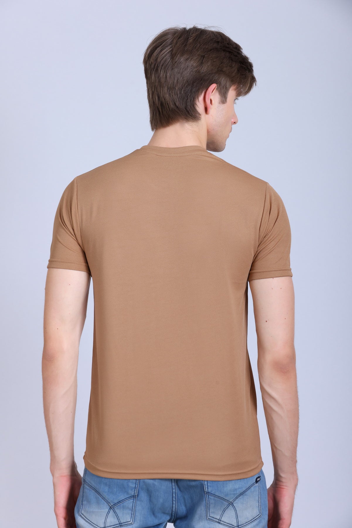 Sports Republic Acti-Runn Dryfit Crew Neck T-Shirt in Beige - 4
