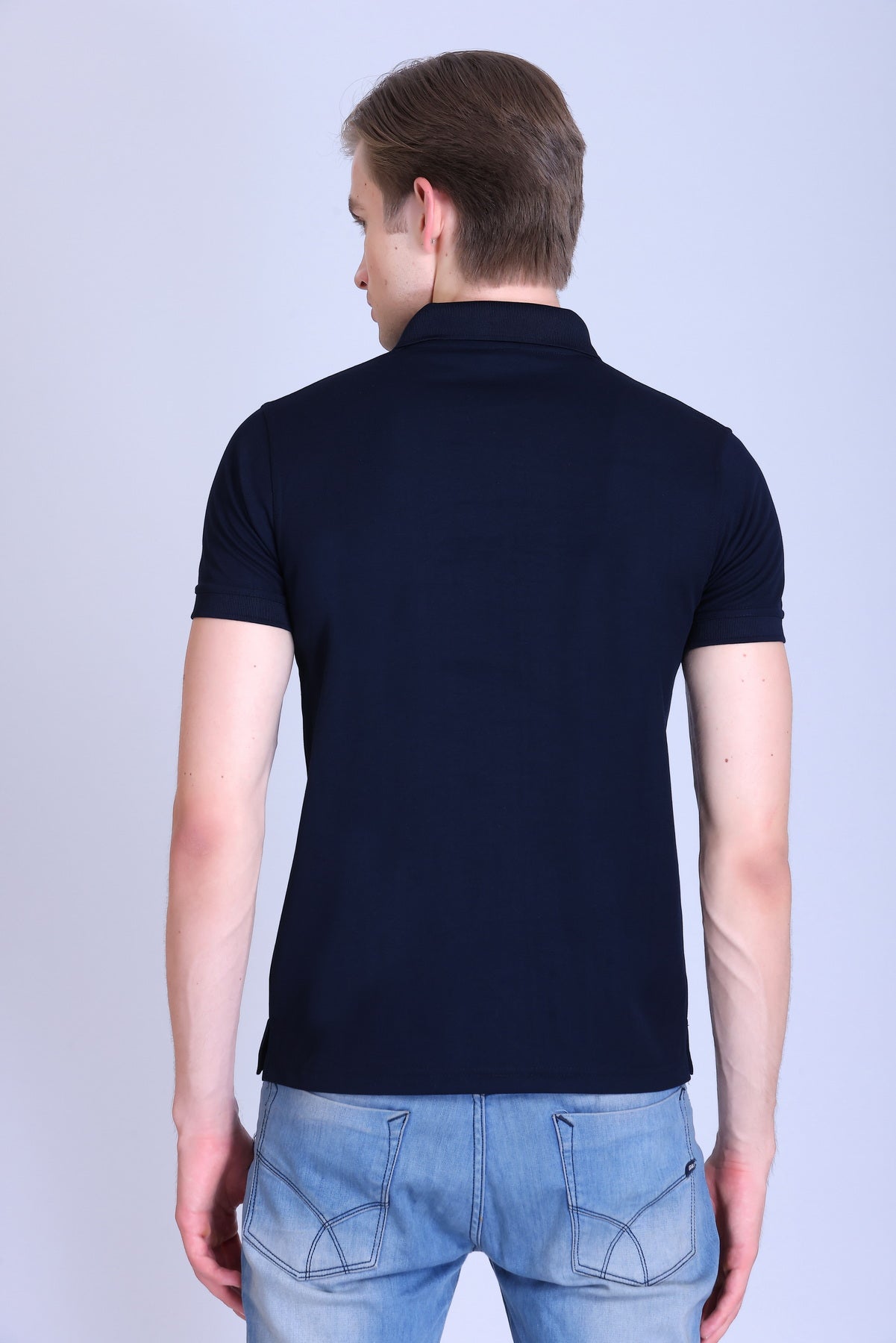 PIKMEE Titlis Polo T-Shirt in Navy Blue - image 5