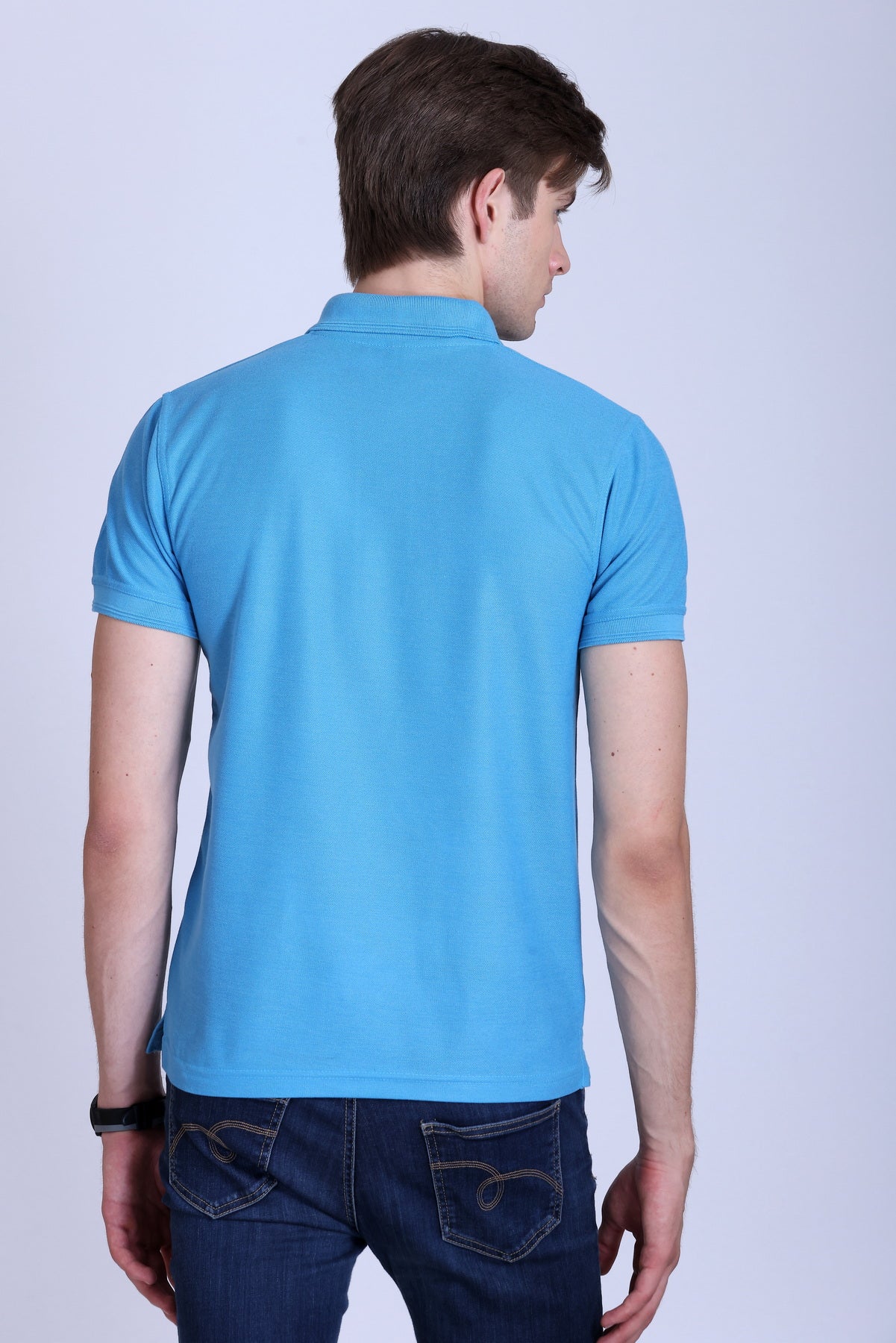 PIKMEE Promo-Tees Polo T-Shirt in Aqua Blue - image 5