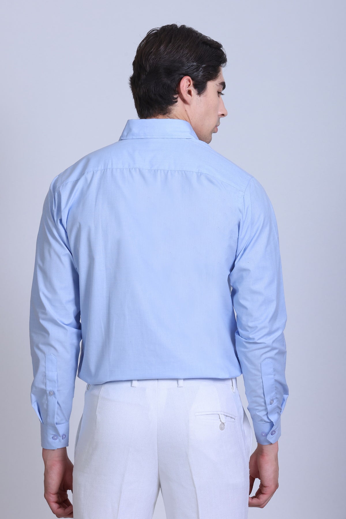 Pikmee Monte Franco Men's Regular Fit Formal Shirt - Light Blue