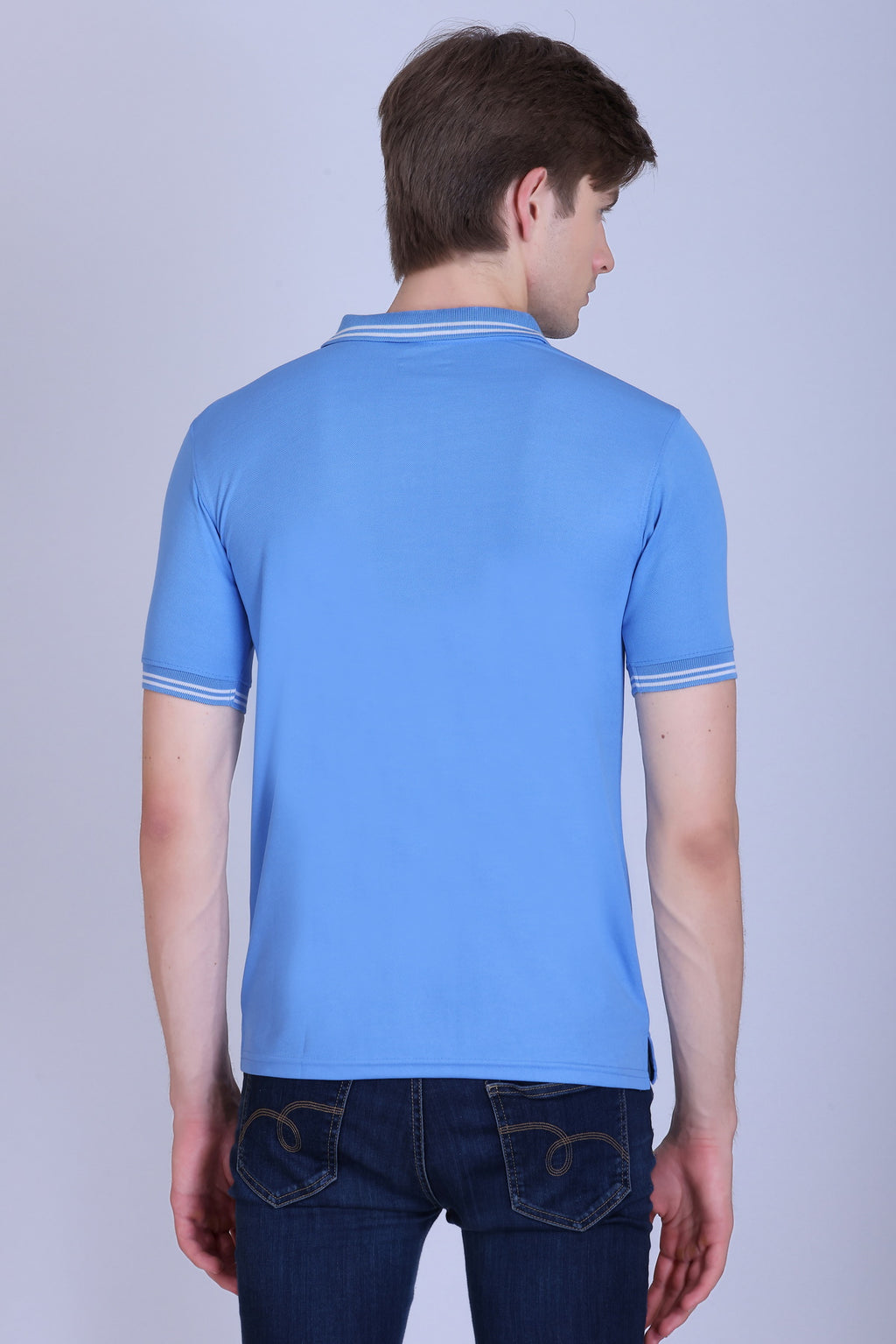 Sports Republic Acti Hy:Dry Dryfit Polo T-Shirt in Sky Blue With White Tipping - 4