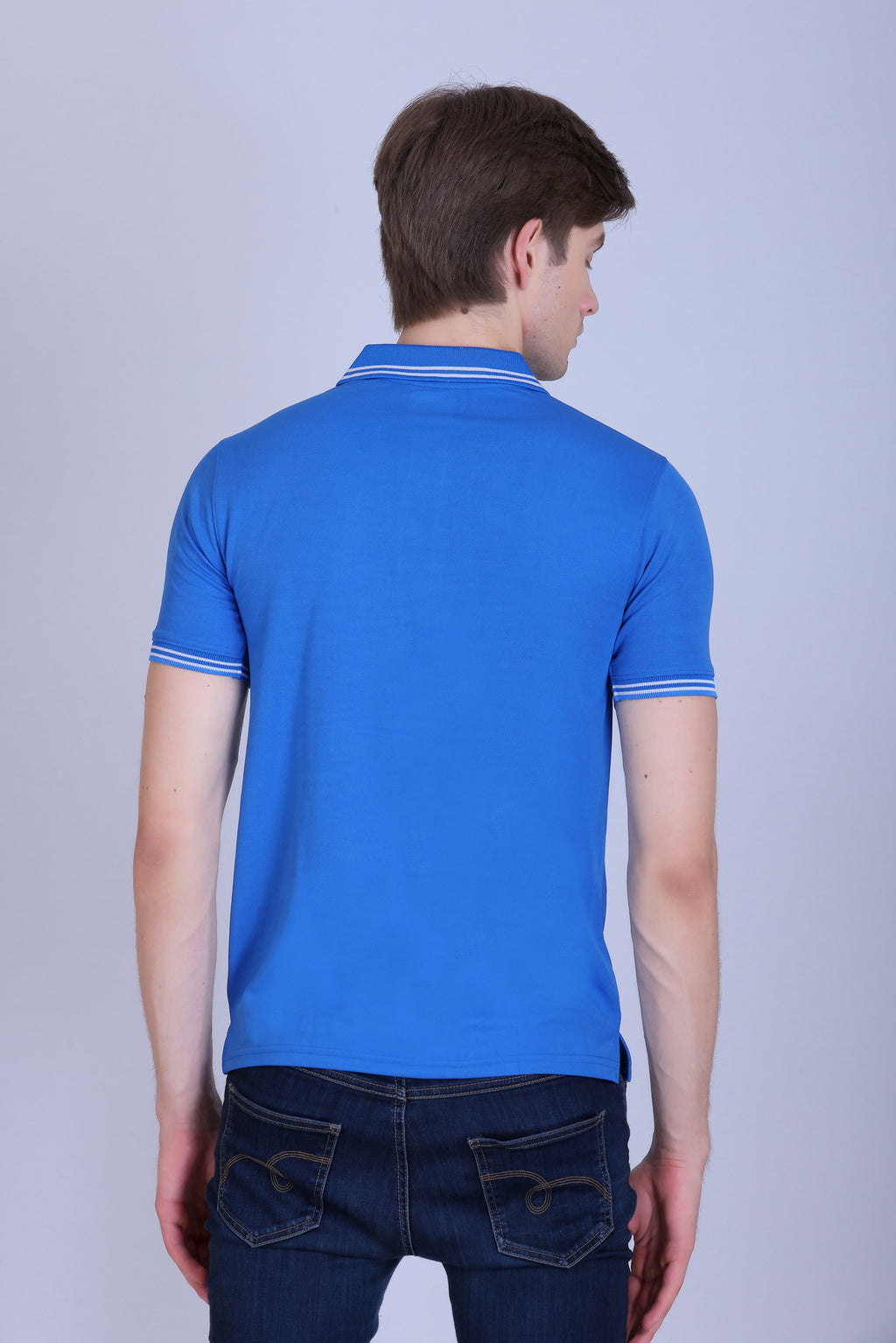 Sports Republic Acti Hy:Dry Dryfit Polo T-Shirt in Turquoise Blue With White Tipping - 4